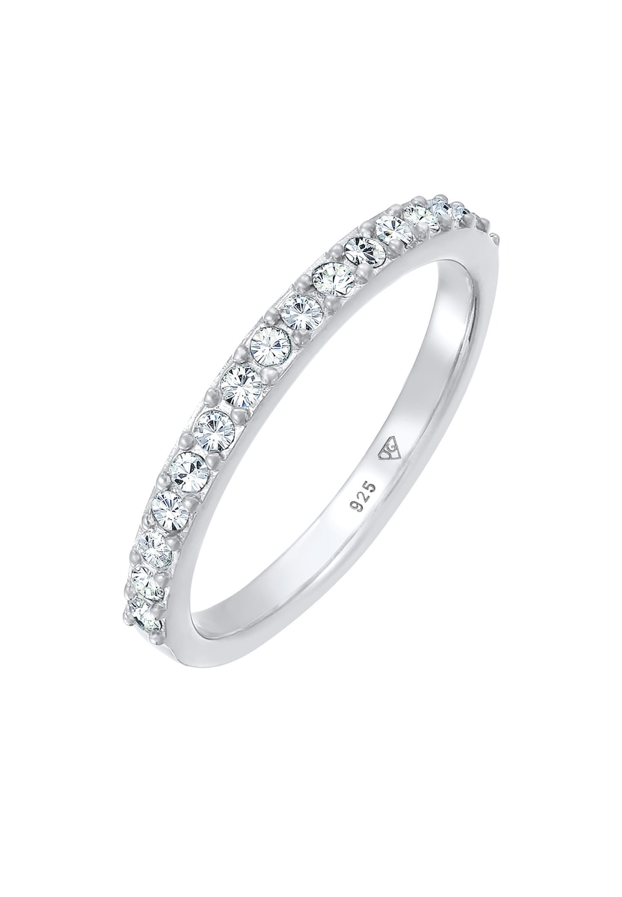 Elli Memoire Bandring 925 Silber, mit Kristallen von Swarovski 52 Damen