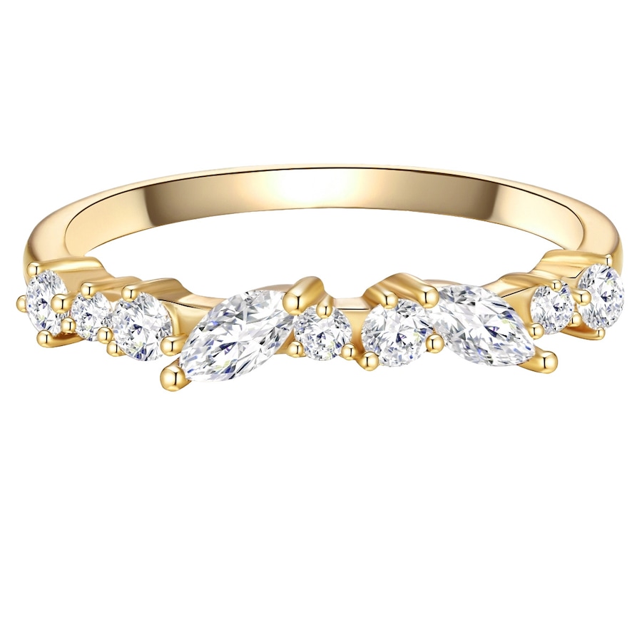 Glanzstücke München Ring aus Sterling Silber in gelbgold mit Zirkonia 58 Damen