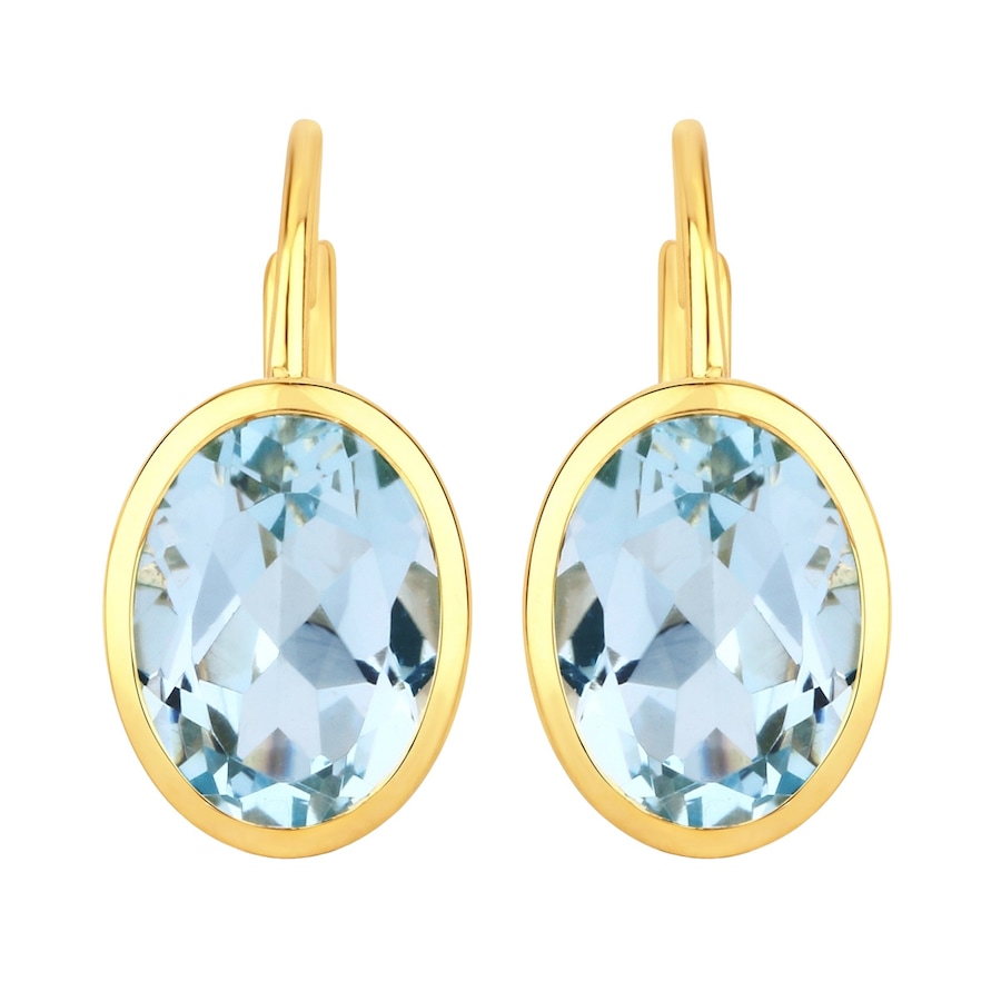 Rafaela Donata Ohrringe Sterling Silber Blautopas in Gelbgold Turquoise Damen