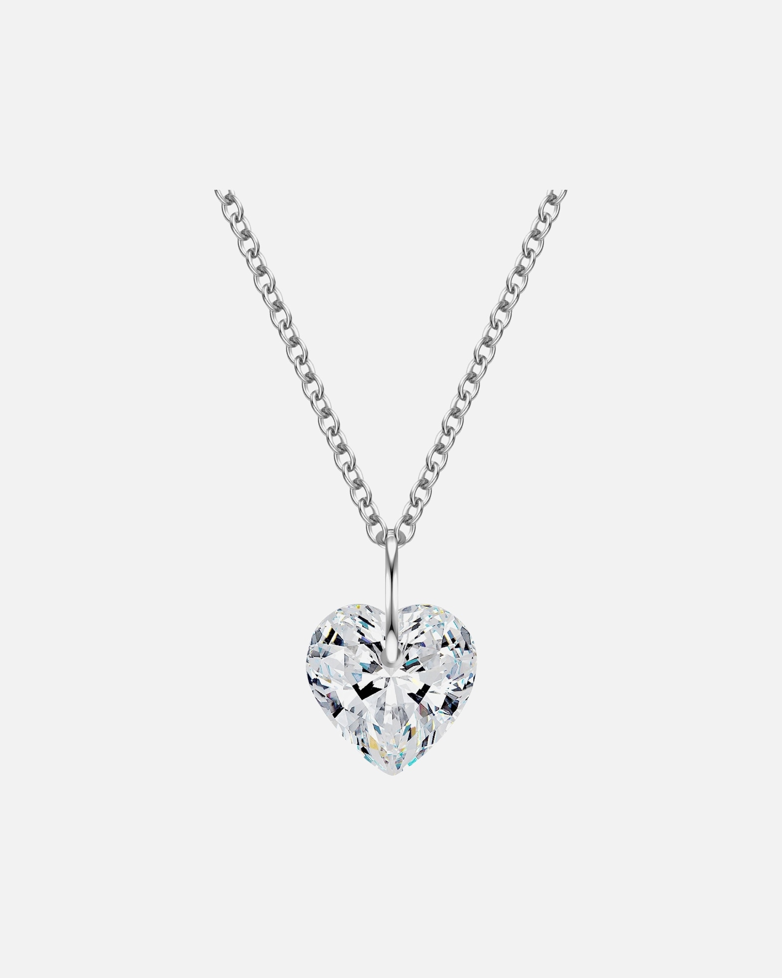 Halskette für Weiblich Rafaela Donata Halskette Herz aus Sterling Silber in Silber mit Zirkonia 42,0 cm Basiskette + 5,0 cm Verlängerung