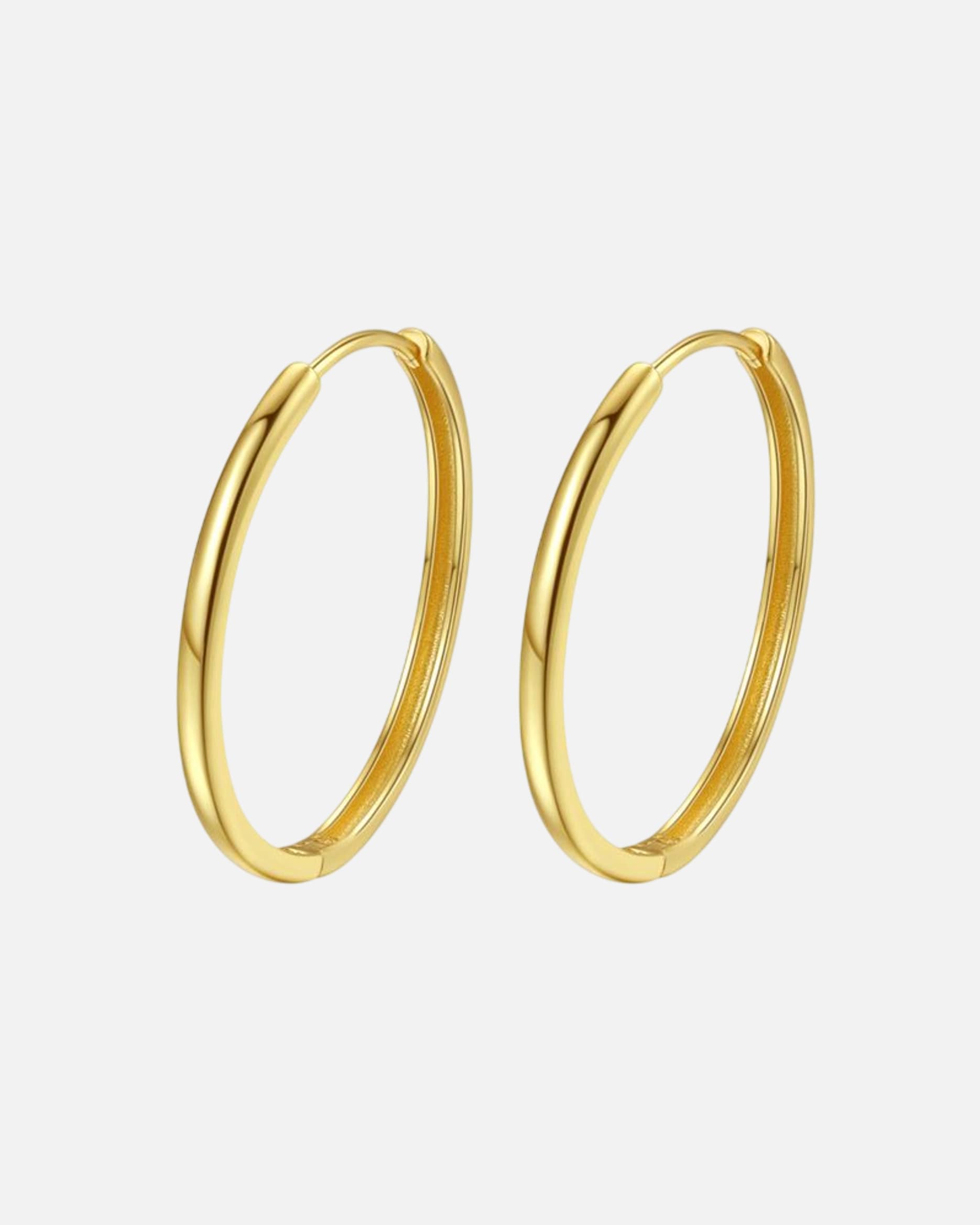 Ohrringe für Weiblich Hey Happiness Default Brand Line 925 Sterling Silber große Chunky Hoop Ohrringe Gold