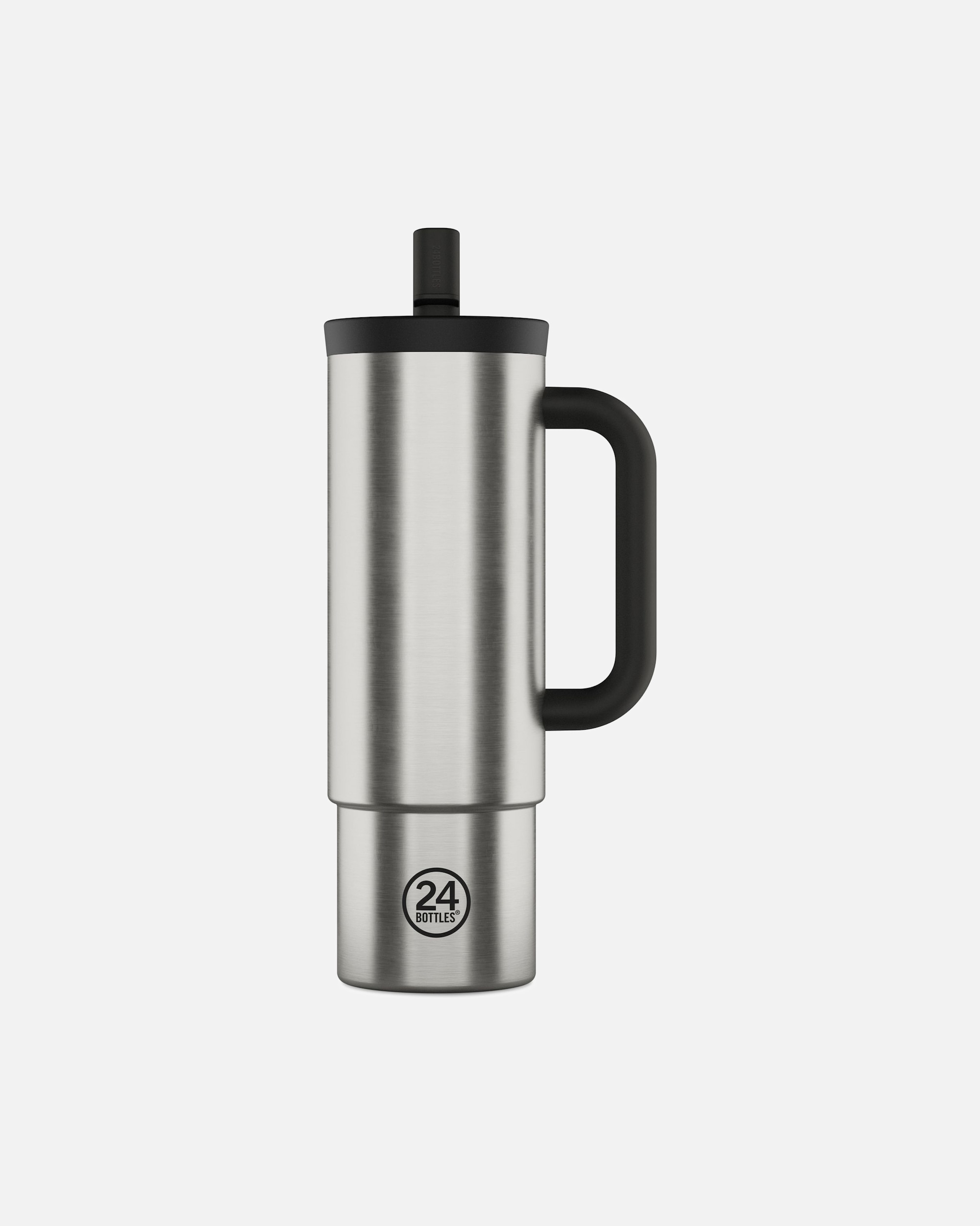 Trinkflasche für Männlich 24Bottles Straw Trinkbecher 800 ml brushed steel