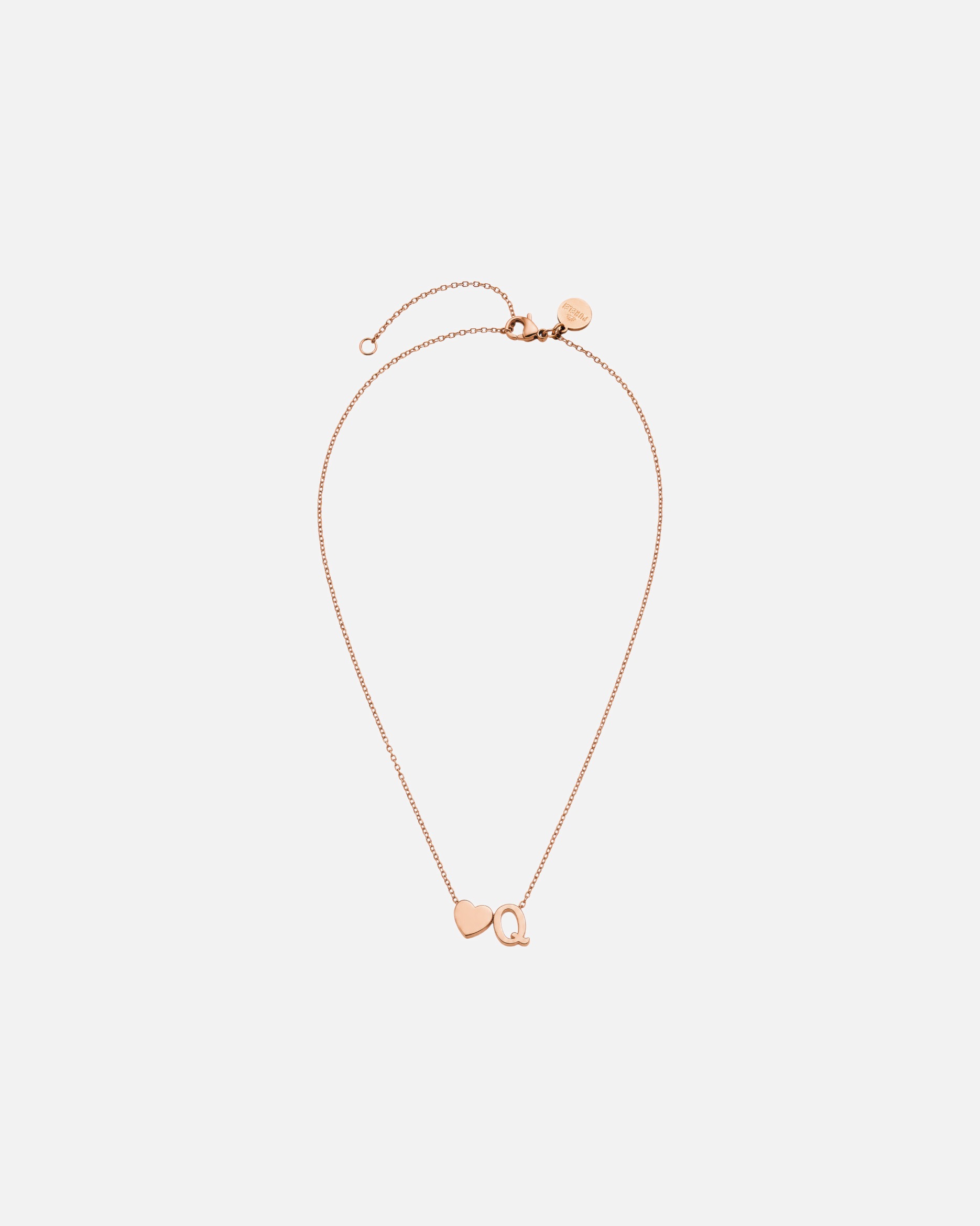 Halskette für Unisex Purelei Letter Heart Q Kette 100% Edelstahl Rosegold