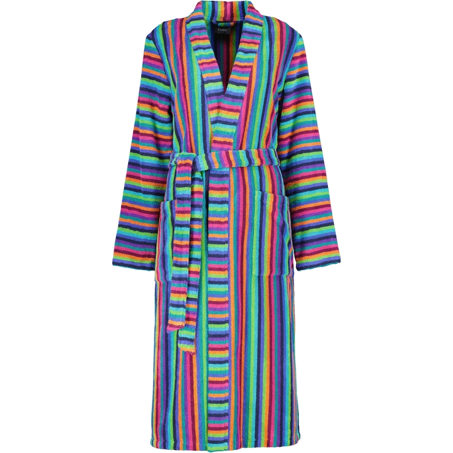 Cawö Bademäntel Damen Kimono 7048 multicolor - 84 S Weiss