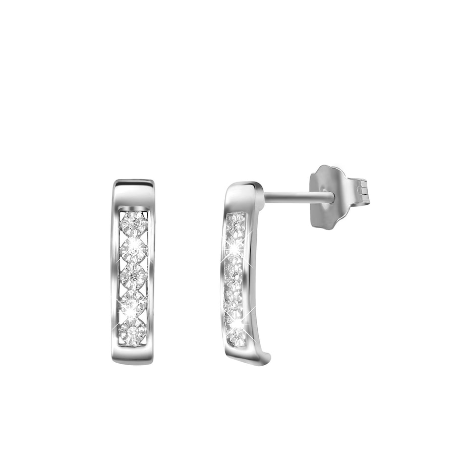 Lucardi Ohrringe 585 Gold - Silber Damen