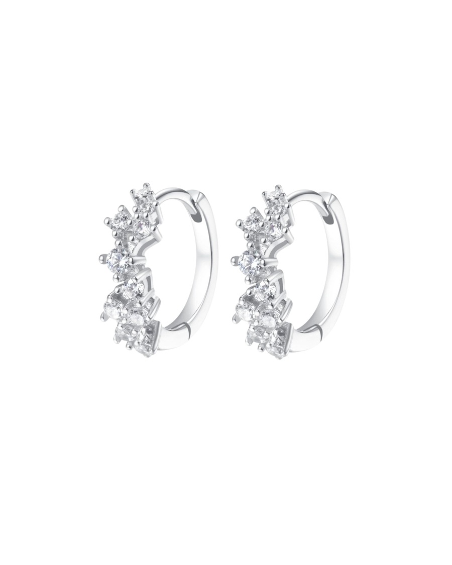Hey Happiness Zirkonia Huggie Ohrringe aus 925er Sterlingsilber Silber