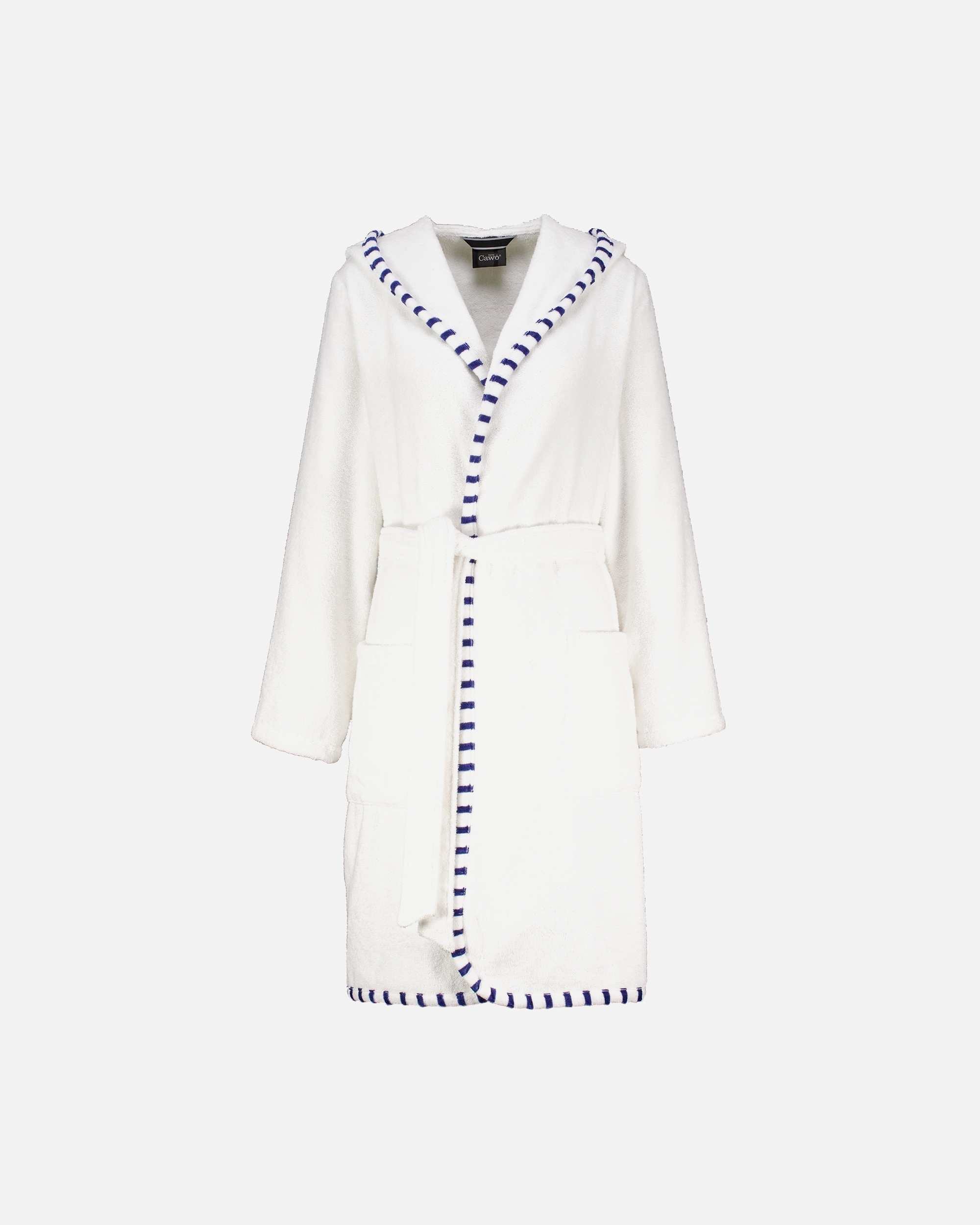 Bademantel für Unisex Cawö Cawö Bademäntel Damen Kapuze Breton 848 weiß - 600 S