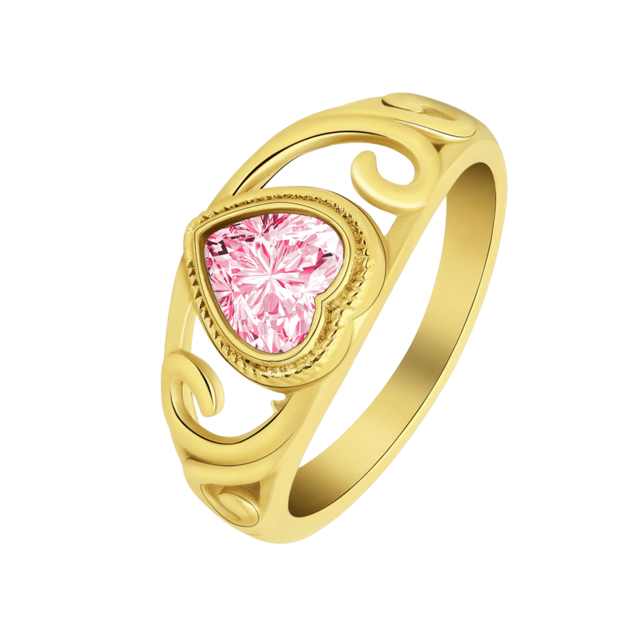 Lucardi Ringe Stahl Rosa - 50mm Damen