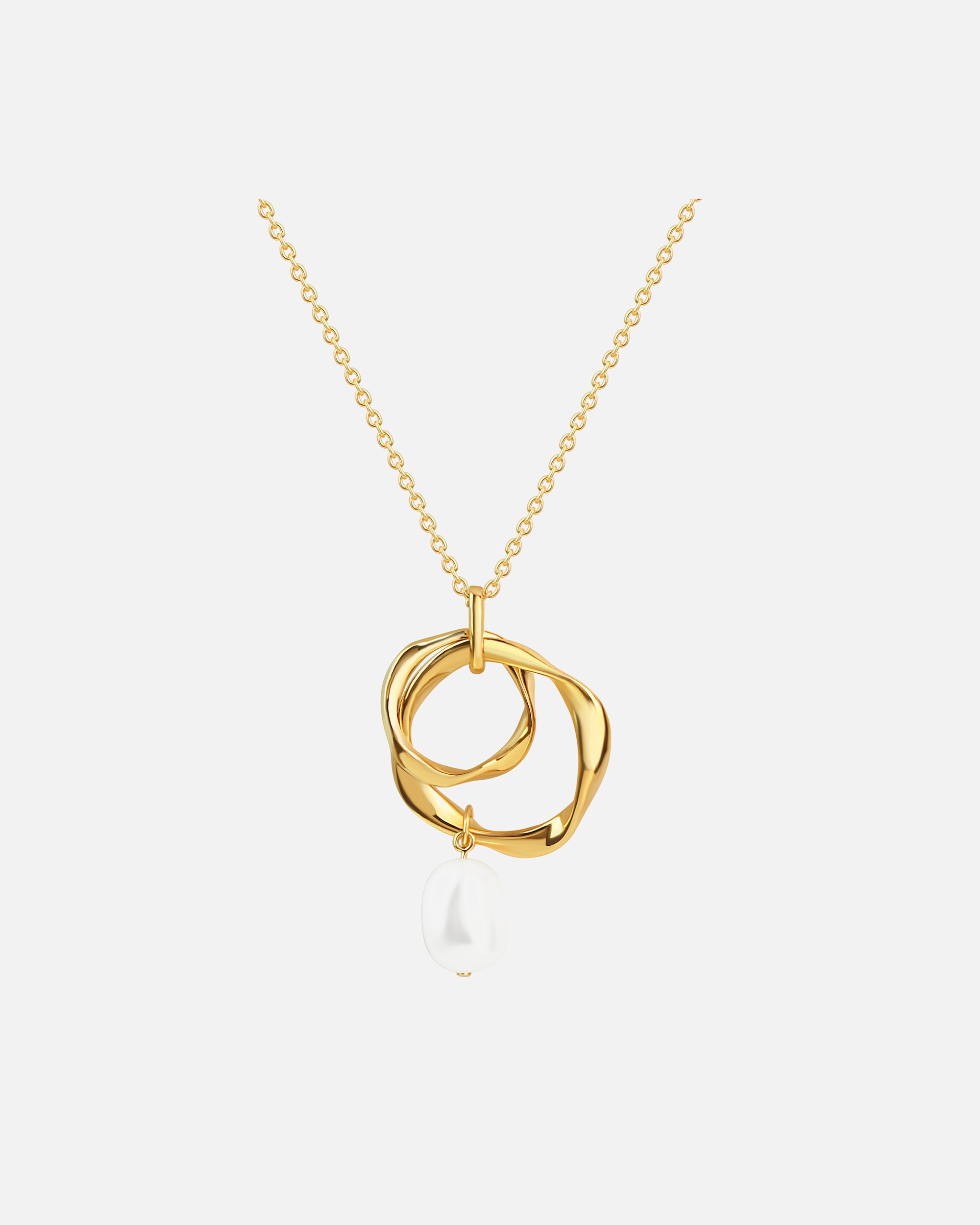 Halskette für Weiblich Celesta Anhänger mit Kette 925/- Sterling Silber Süßwasserzuchtperle weiß gelb vergoldet