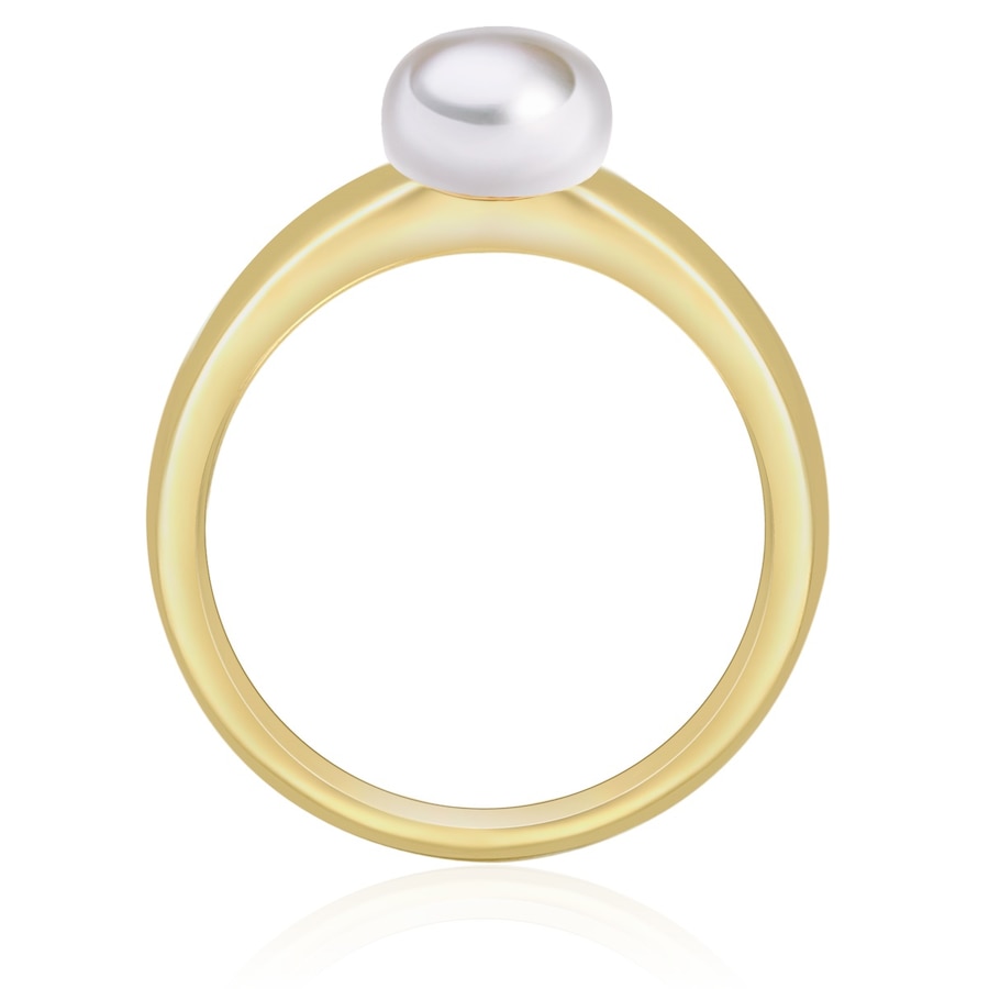 Valero Pearls Perlen-Ring aus Sterling Silber in gelbgold mit Süßwasser-Zuchtperle 52 Damen