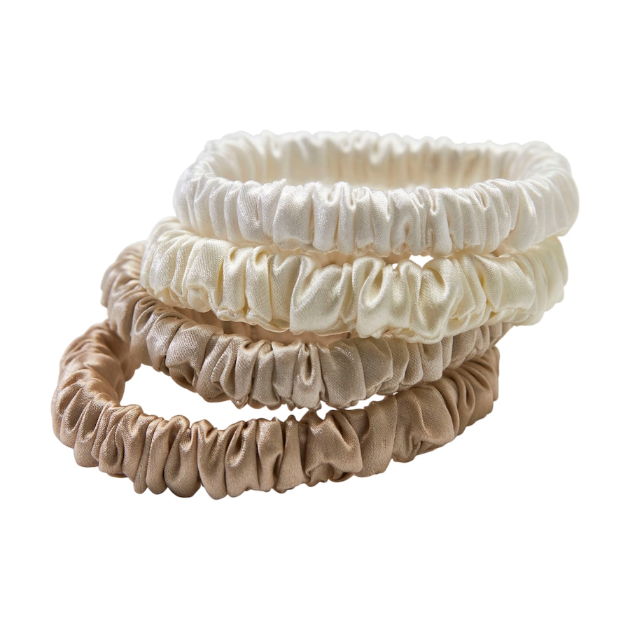 Lenoites Haarband 'Mulberry Silk Skinny Scrunchies' White, cream white, beige, light brown Weiss Damen