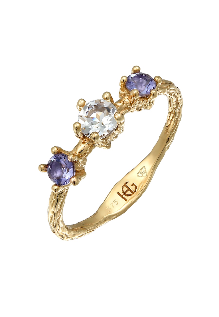 Haze & Glory Topas Lolite Edelstein Klassik 375 Gelbgold 54 Damen