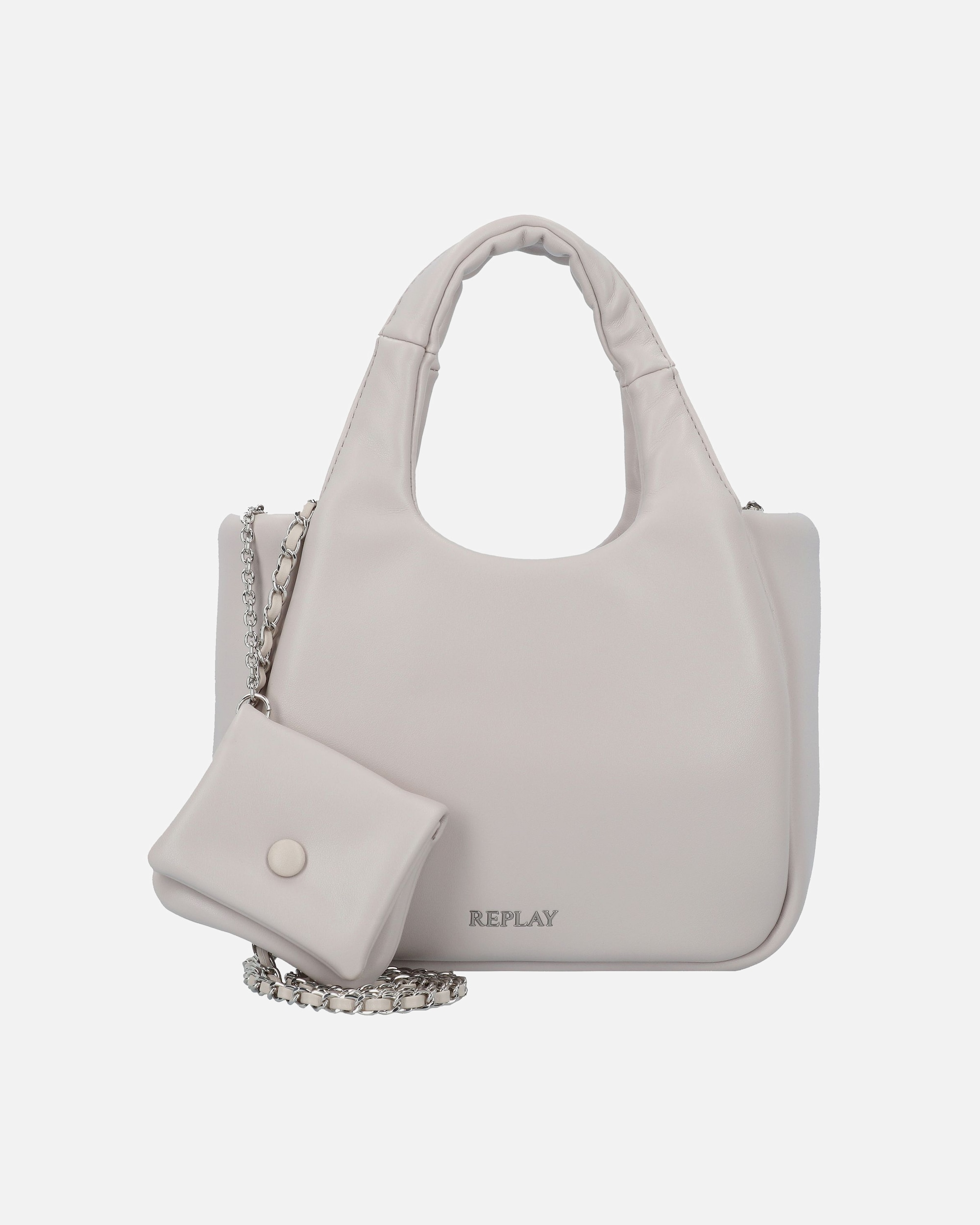 Clutch für Weiblich Replay Henkeltasche lt grey