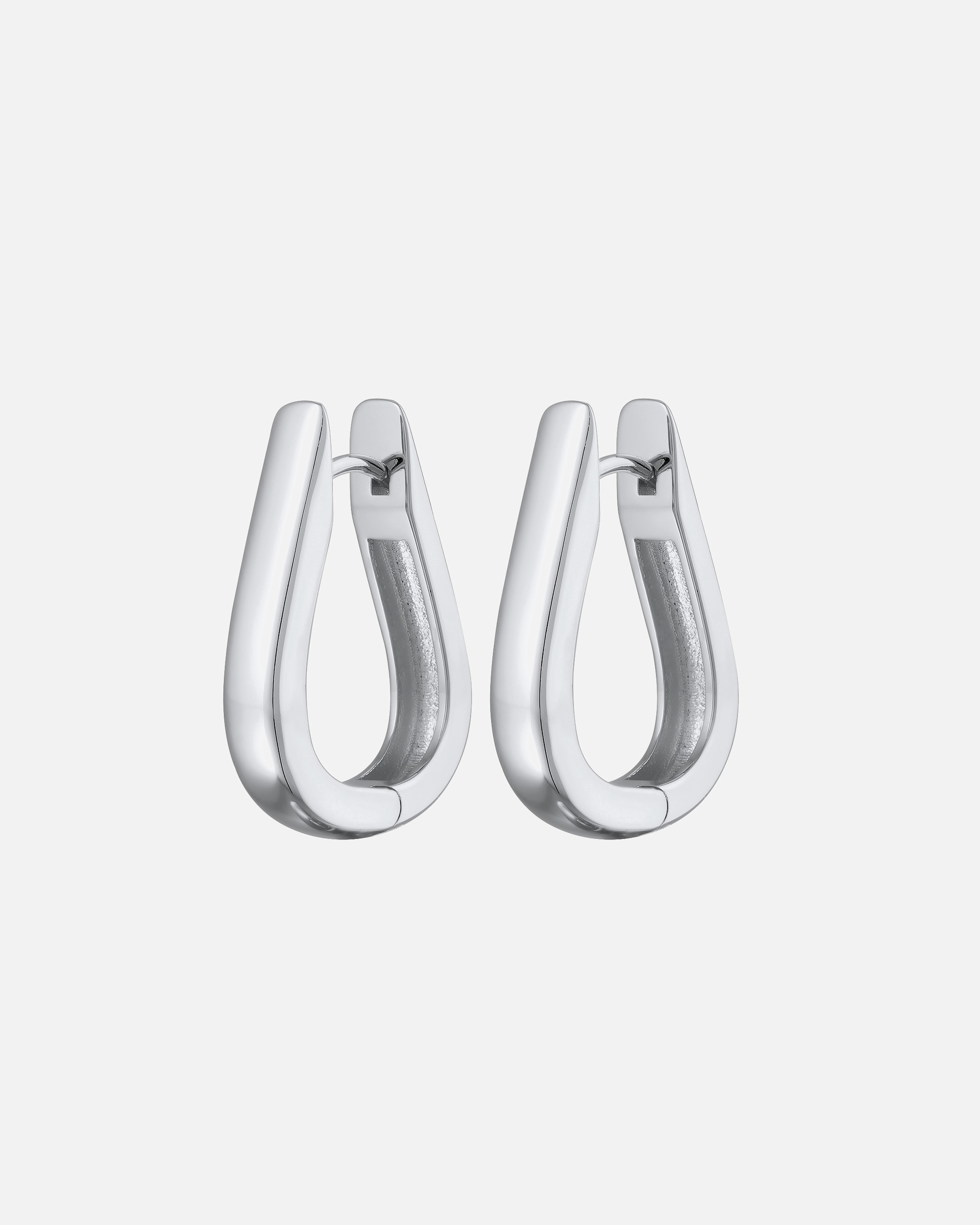 Ohrringe für Weiblich Elli Creolen Oval Messing silberfarben