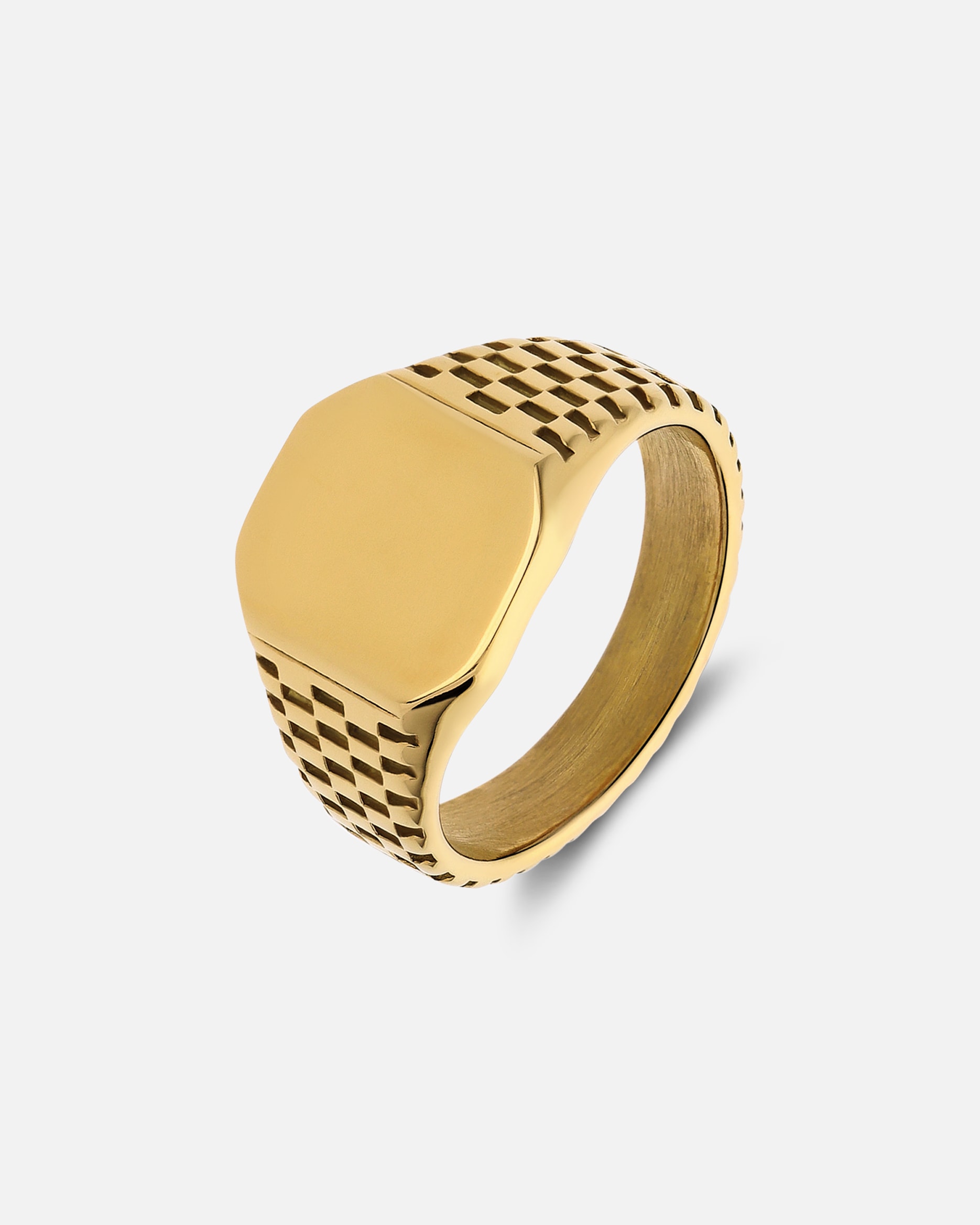 Ring für Männlich Lucardi Ringe Stahl - goldfarbig 60mm