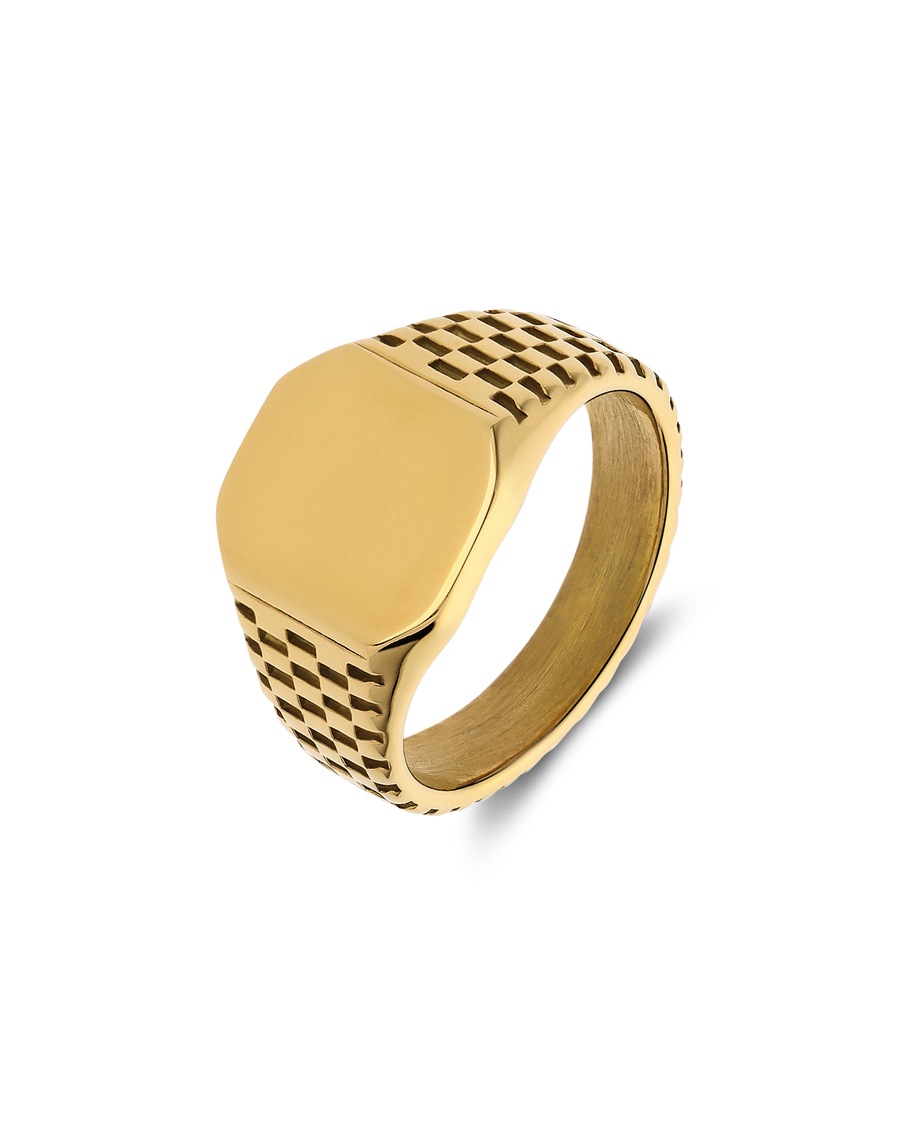 Lucardi Ringe Stahl - goldfarbig 69mm Herren