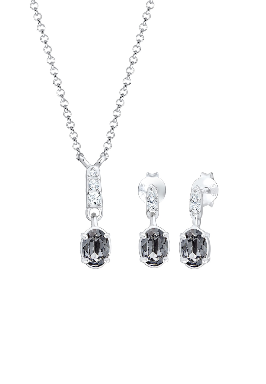 Elli Erbskette Stecker 925 Silber, mit Kristallen von Swarovski silberfarben Damen