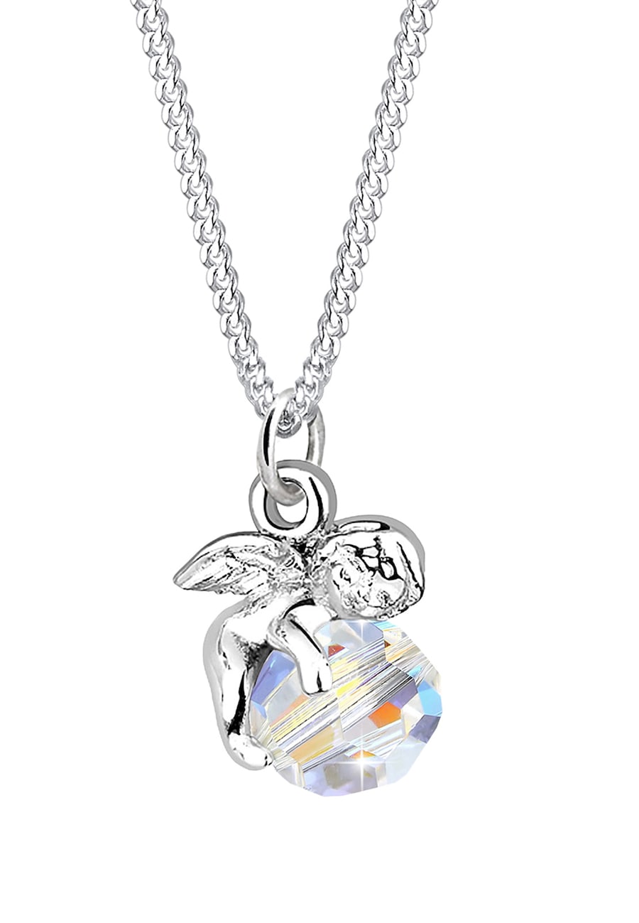 Elli Engel Kugel Flügel Kristall 925 Sterling Silber Weiß Damen