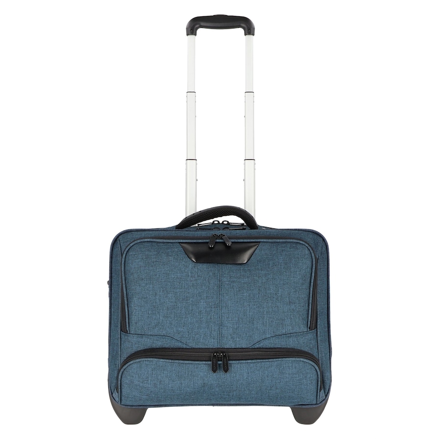 Dermata 2 Rollen Businesstrolley 41 cm Laptopfach blau Violett Herren