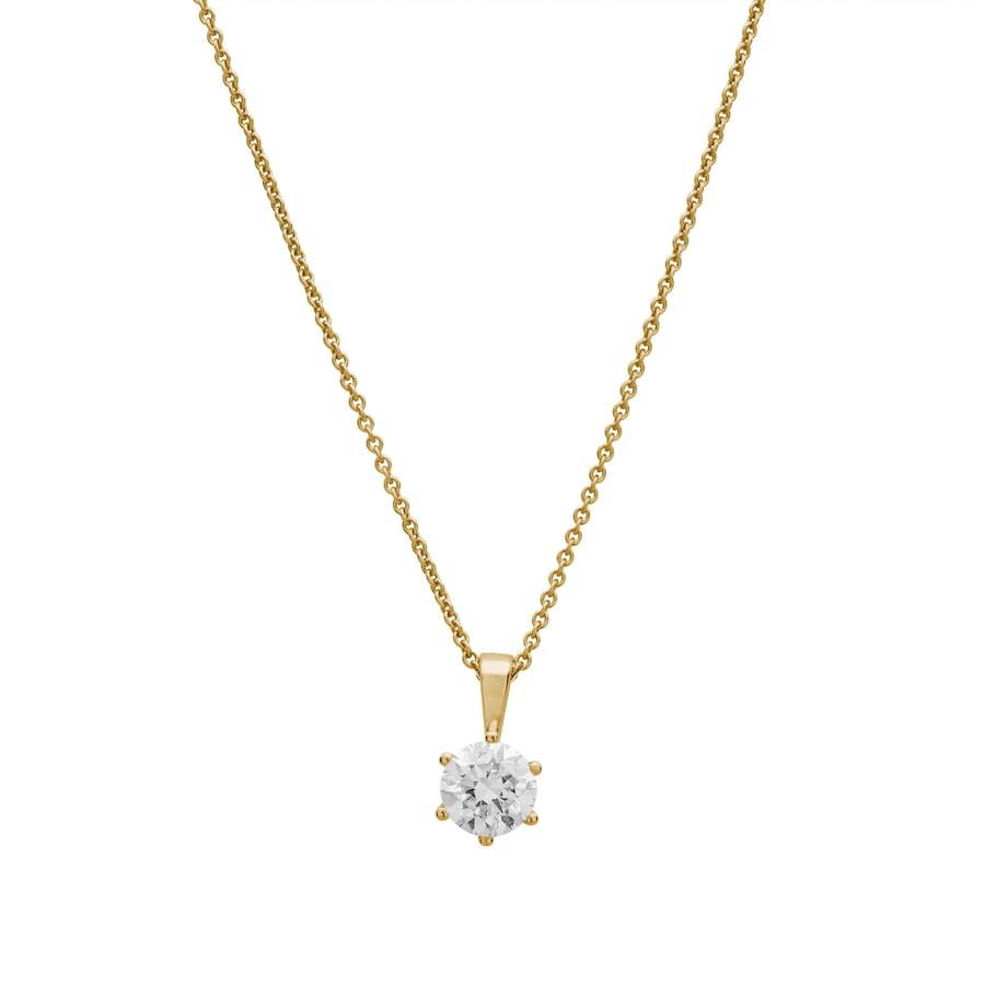 Lyomi Anhänger mit Kette 585/- Gold Diamant Lab Grown weiß 1,0ct. gelb vergoldet Damen