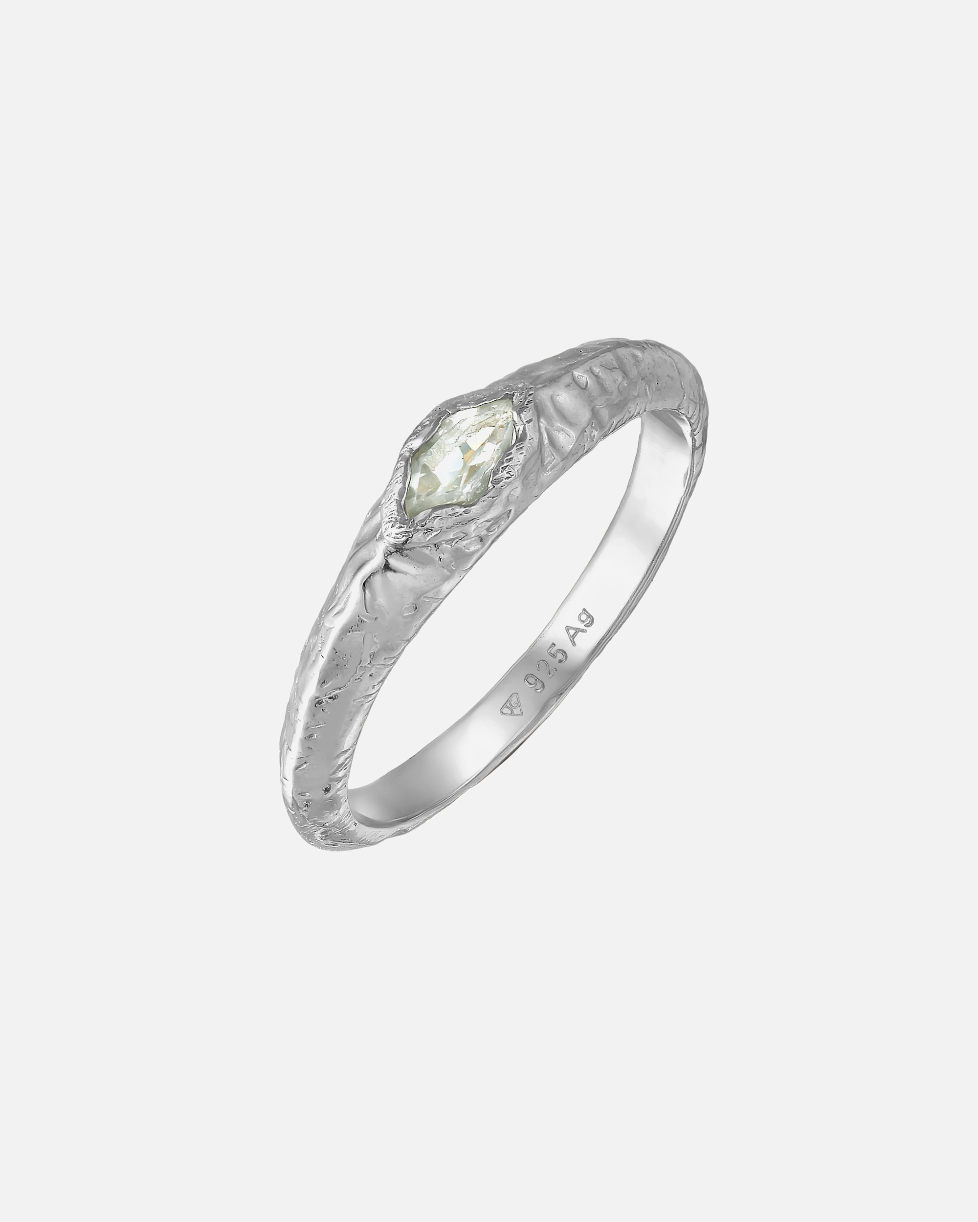 Ring für Unisex Haze & Glory Default Brand Line Amethyst Hellgrün Raue Struktur 925 Sterling Silber 62