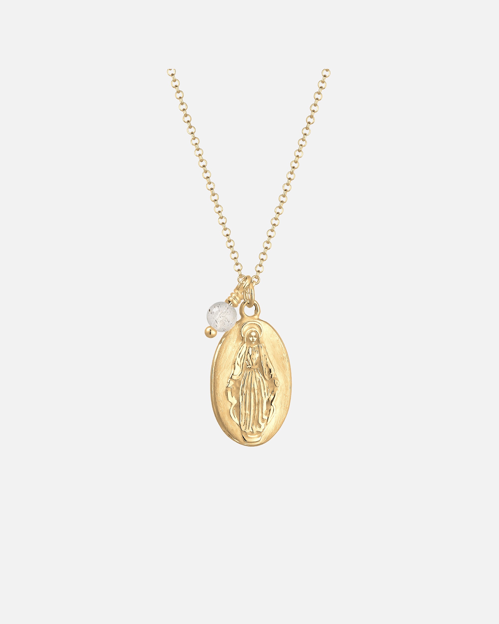 Halskette für Weiblich Elli Marienbild Glaube Faith Labradorit 925 Silber 45