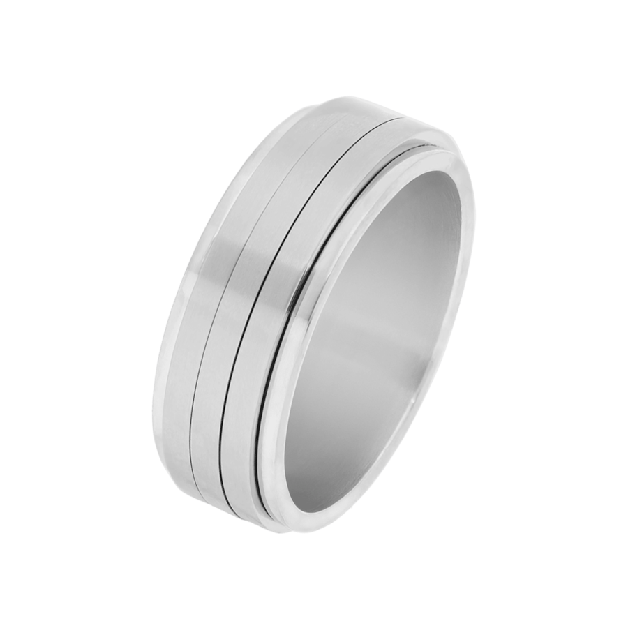 Lucardi Ringe Stahl - silbern 72mm Herren