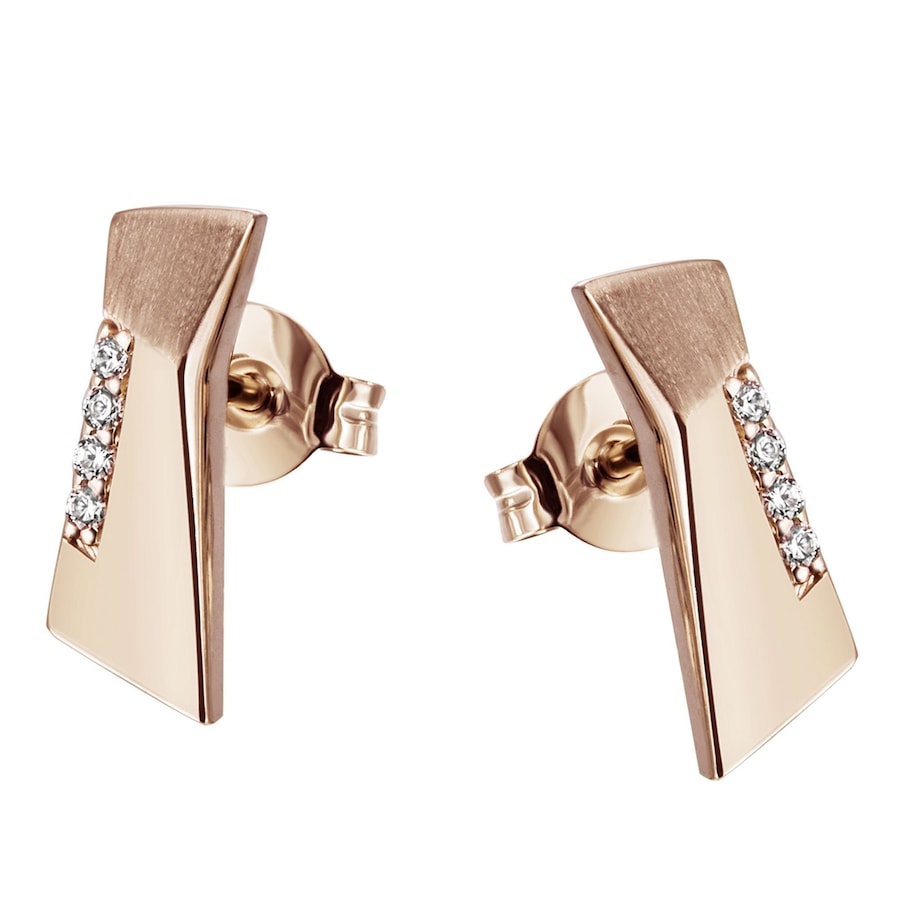 Goldmaid Ohrstecker 585/- Gold Brillant weiß 0,06ct. Rosé vergoldet Damen