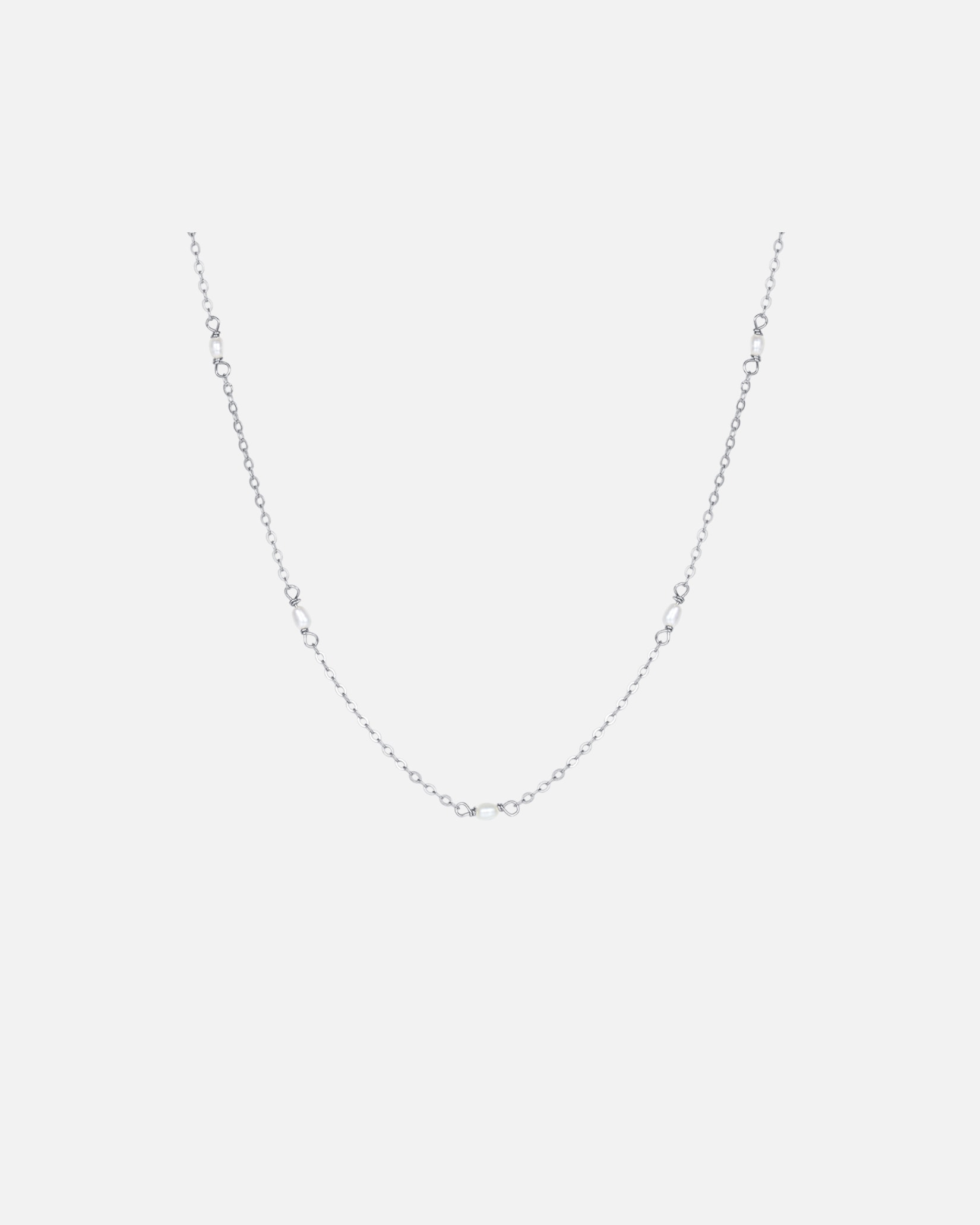 Halskette für Weiblich Hey Happiness Default Brand Line Zarte Perlenkette aus 925 Silber Silber