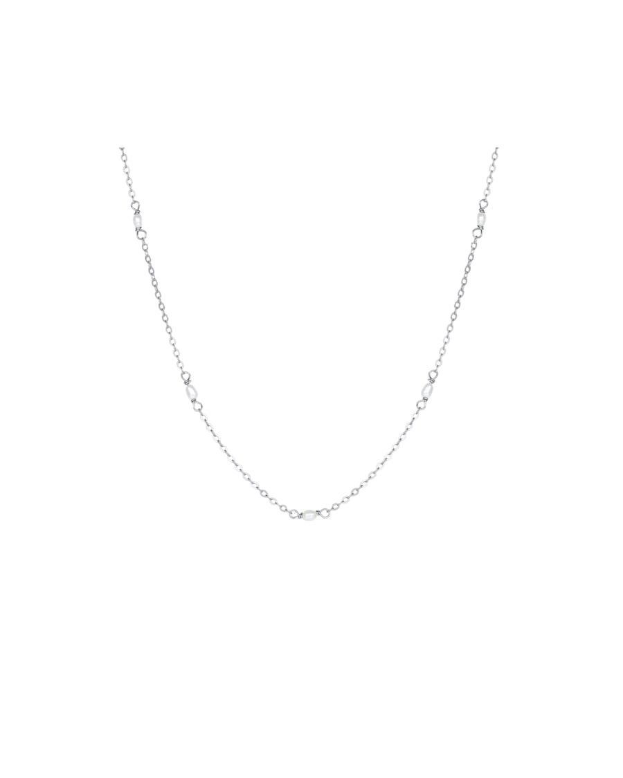 Hey Happiness Zarte Perlenkette aus 925 Silber Damen