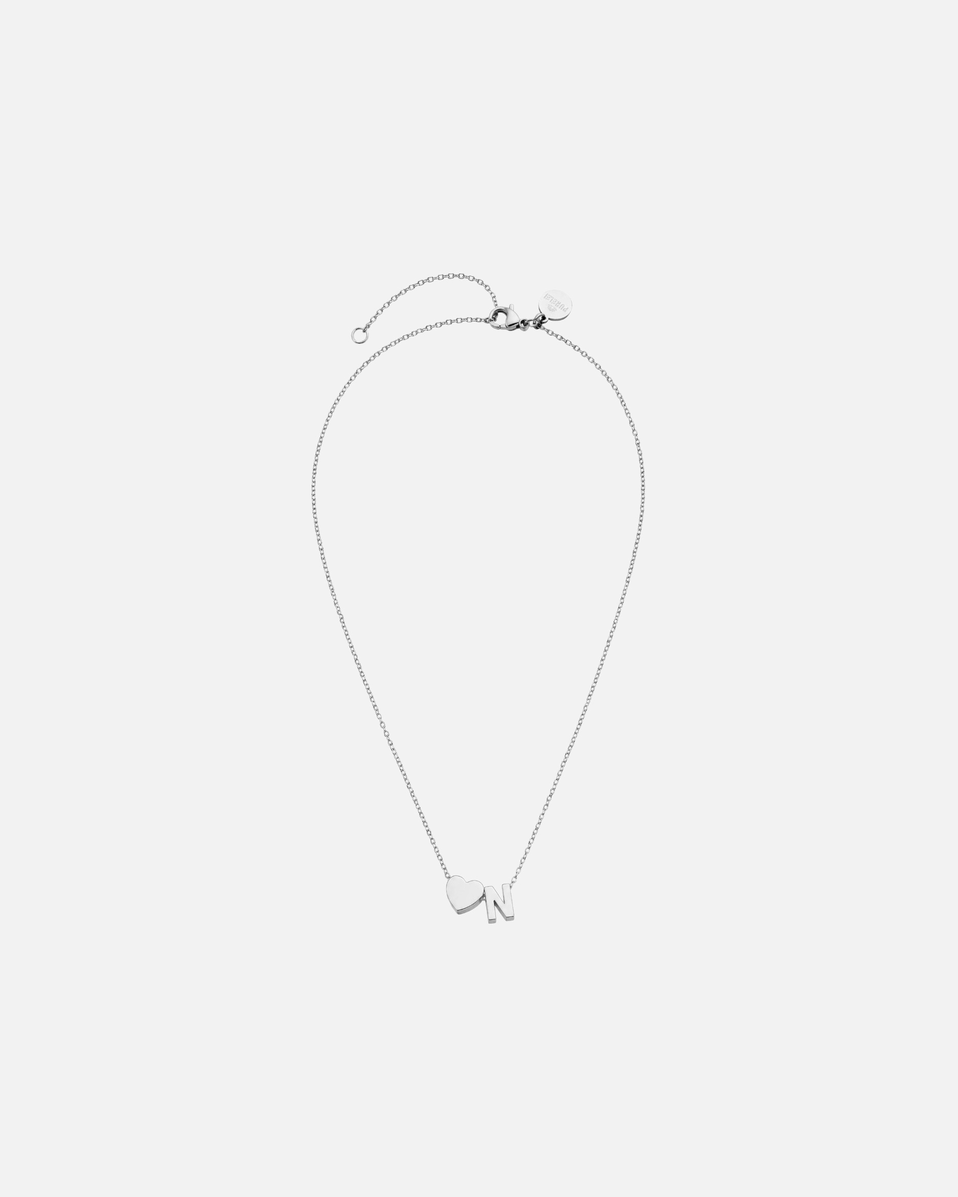 Halskette für Unisex Purelei Letter Heart N Kette 100% Edelstahl Silber