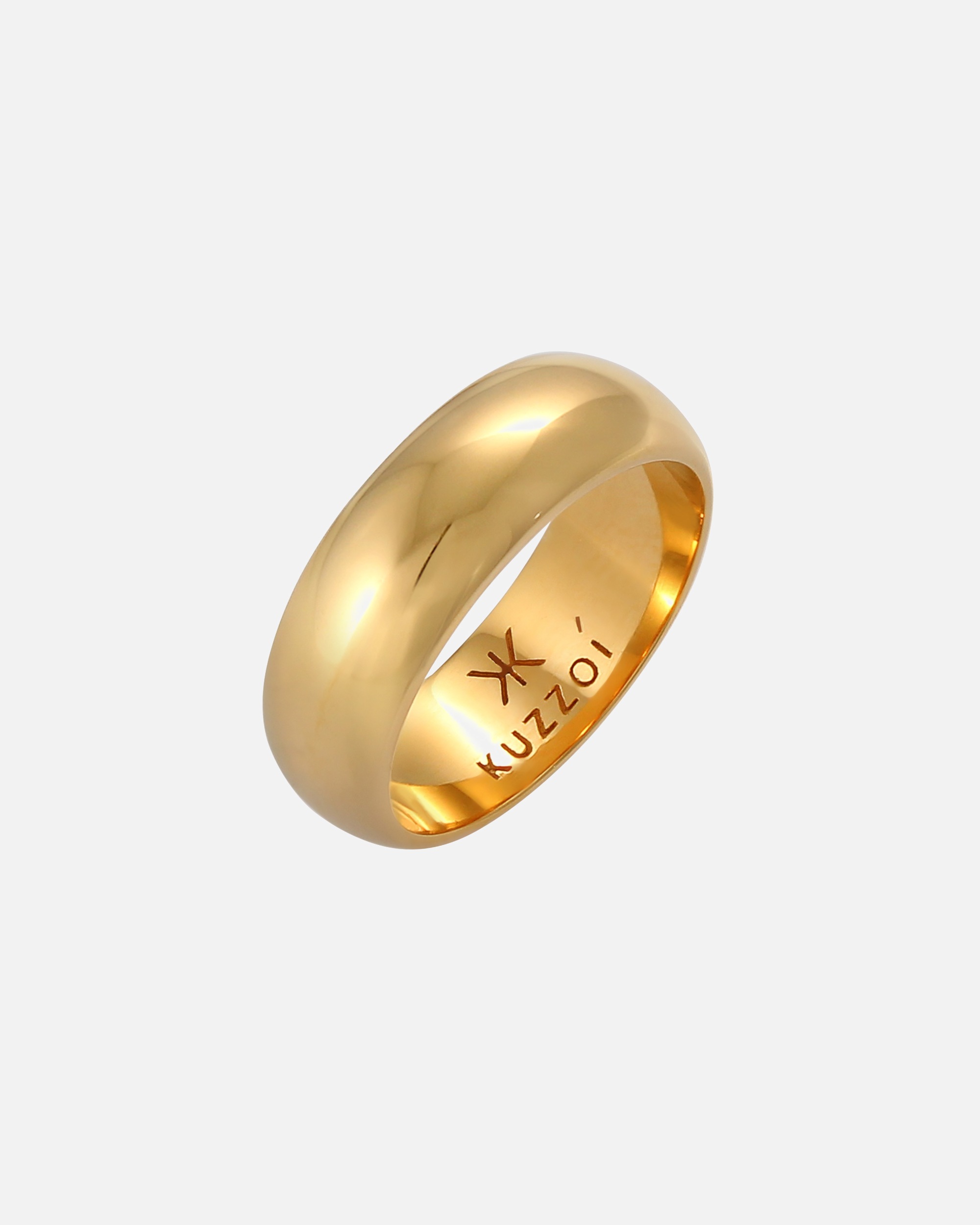 Ring für Männlich KUZZOI Herren Bandring Basic Breit Glatt Rund 925 Silber 64