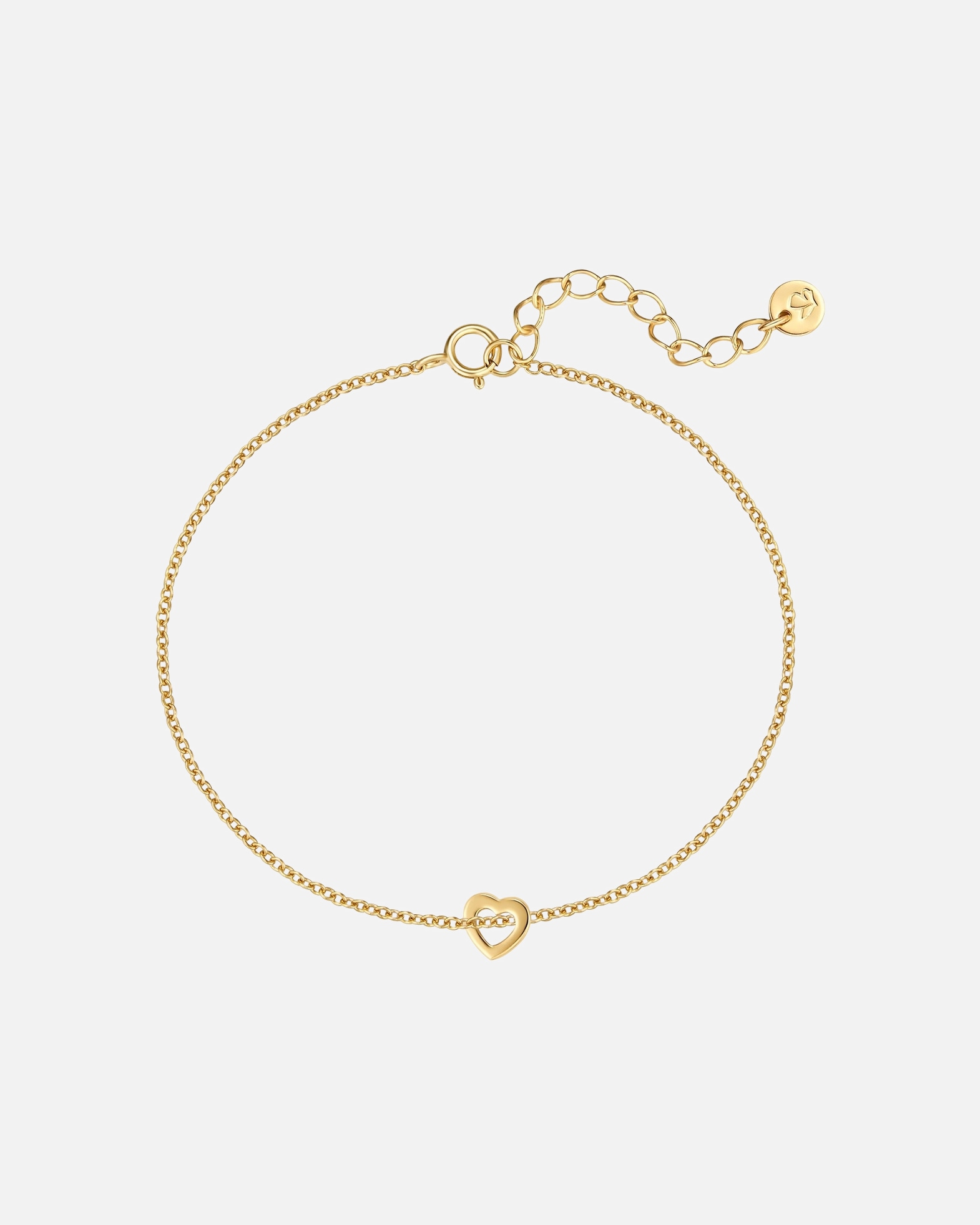 Armband für Weiblich Glanzstücke München Armband Herz aus Sterling Silber in gelbgold 17,0 cm Basislänge + 3,0 cm Verlängerung