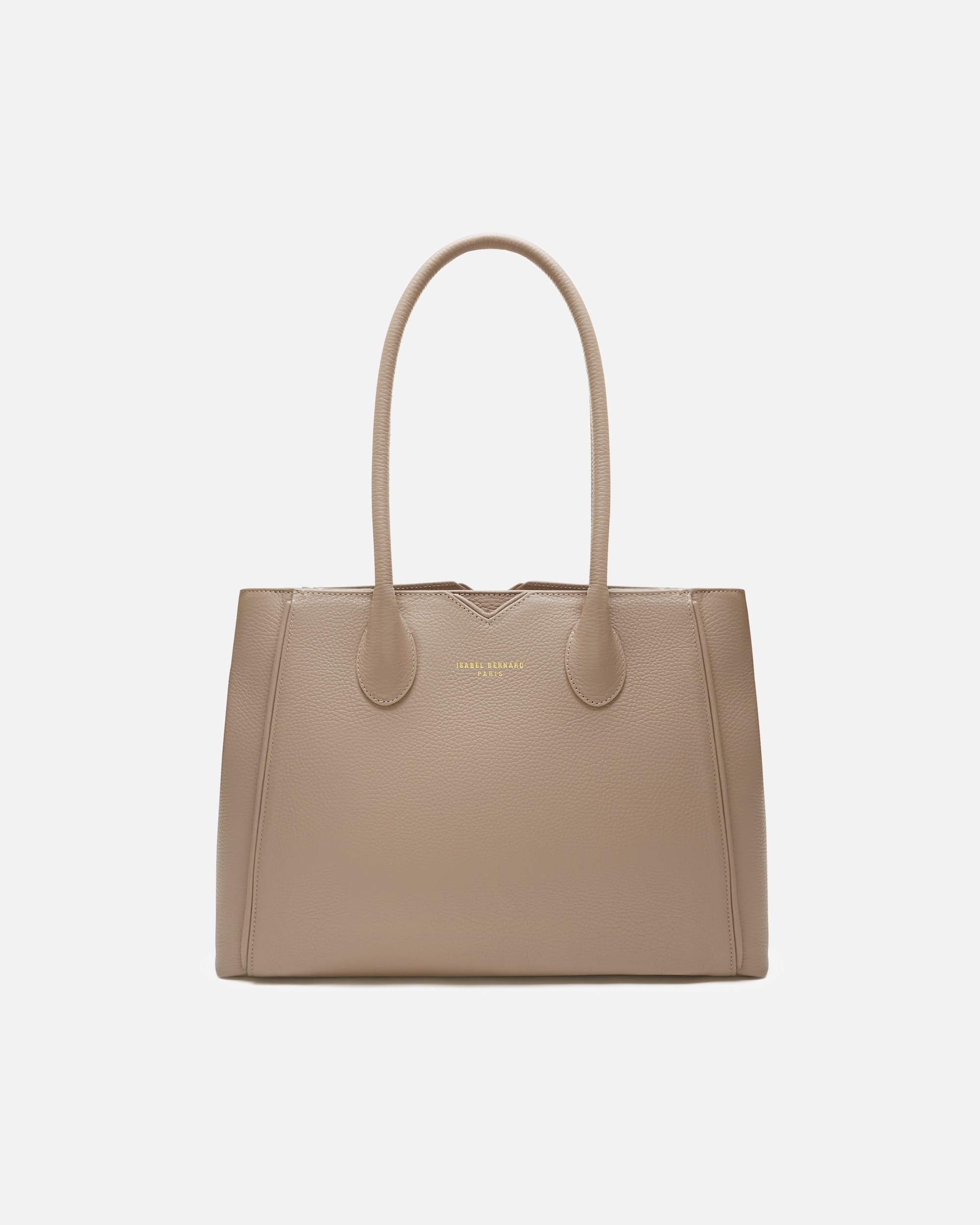 Tasche für Weiblich Isabel Bernard Isabel Bernard Honoré Cloe Taupe Handtasche aus Kalbsleder IB25016 Isabel Bernard Honoré Cloe Taupe Handtasche aus Kalbsleder IB25016