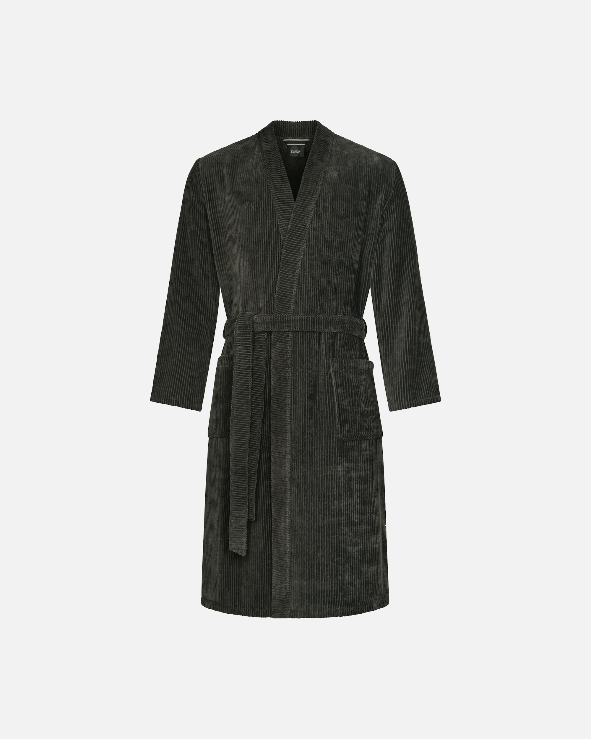 Bademantel für Unisex Cawö Cawö Bademäntel Herren Kimono Cord-Optik 6540 basalt - 740 M