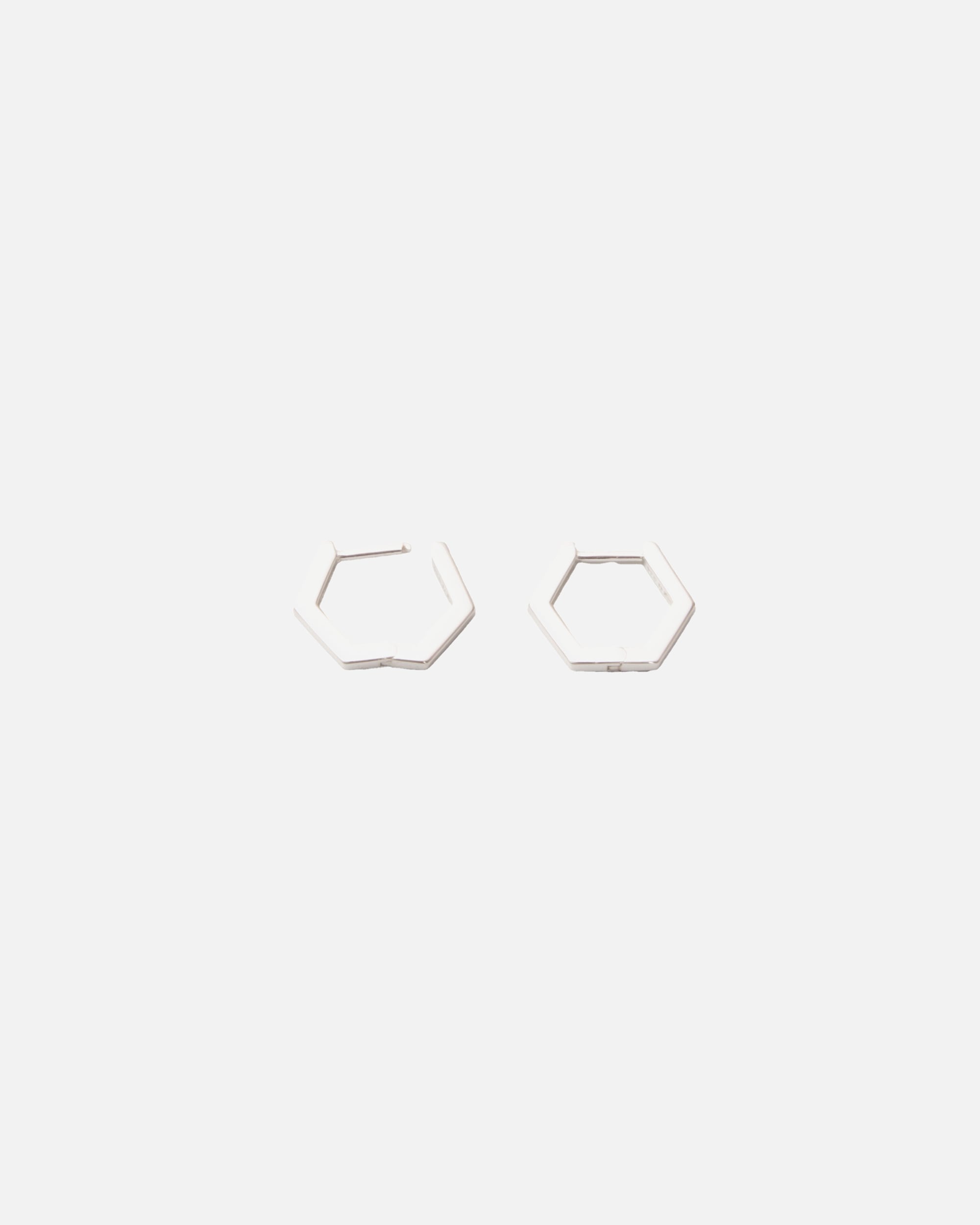 Creolen für Weiblich fejn Default Brand Line Ohrringe Hexagon Huggie nachhaltiger Echtschmuck Silber