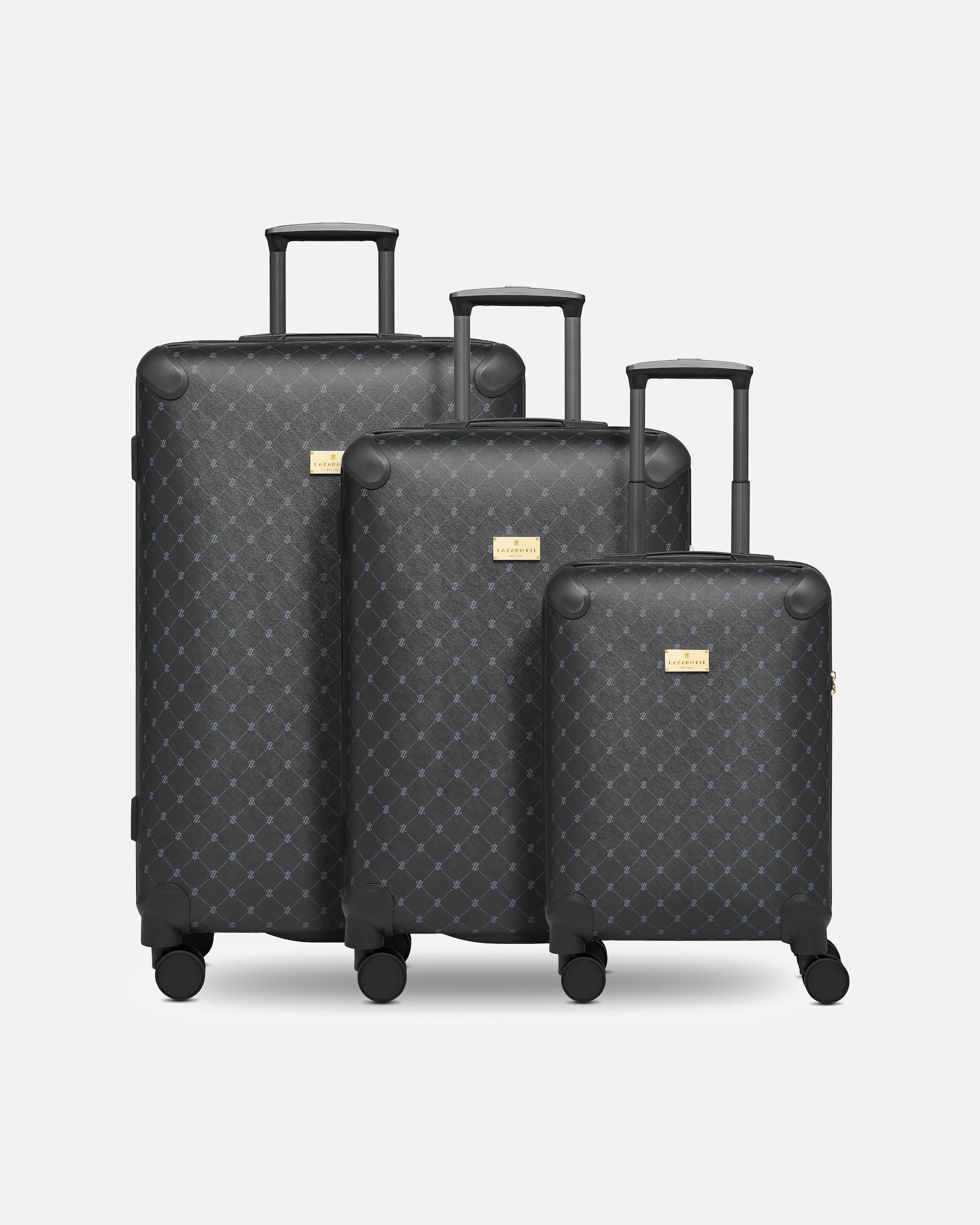 Koffer für Männlich Lazarotti Palermo 4 Rollen Kofferset 3-teilig Black
