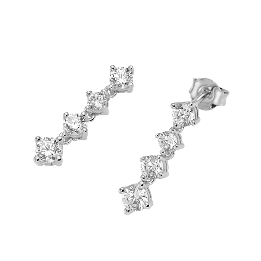 Smart Jewel Ohrhänger mit Zirkonia, Silber 925