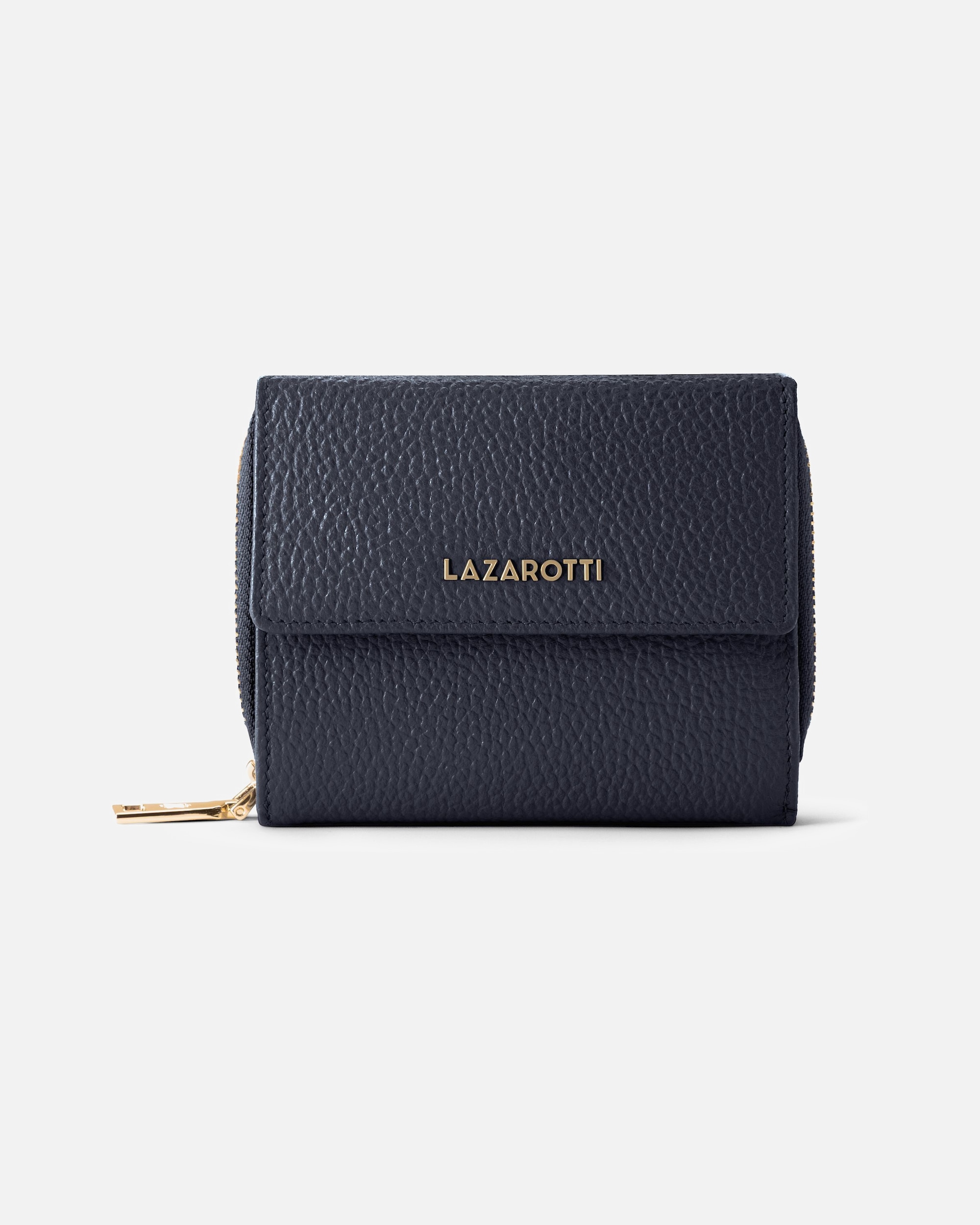 Portemonnaie für Weiblich Lazarotti Bologna Leather Damengeldbörse navy