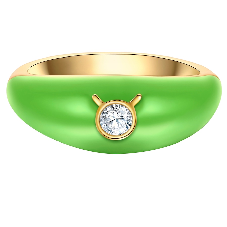 Glanzstücke München Ring Sternzeichen Stier aus Sterling Silber in Gelbgold mit Zirkonia 58 Damen