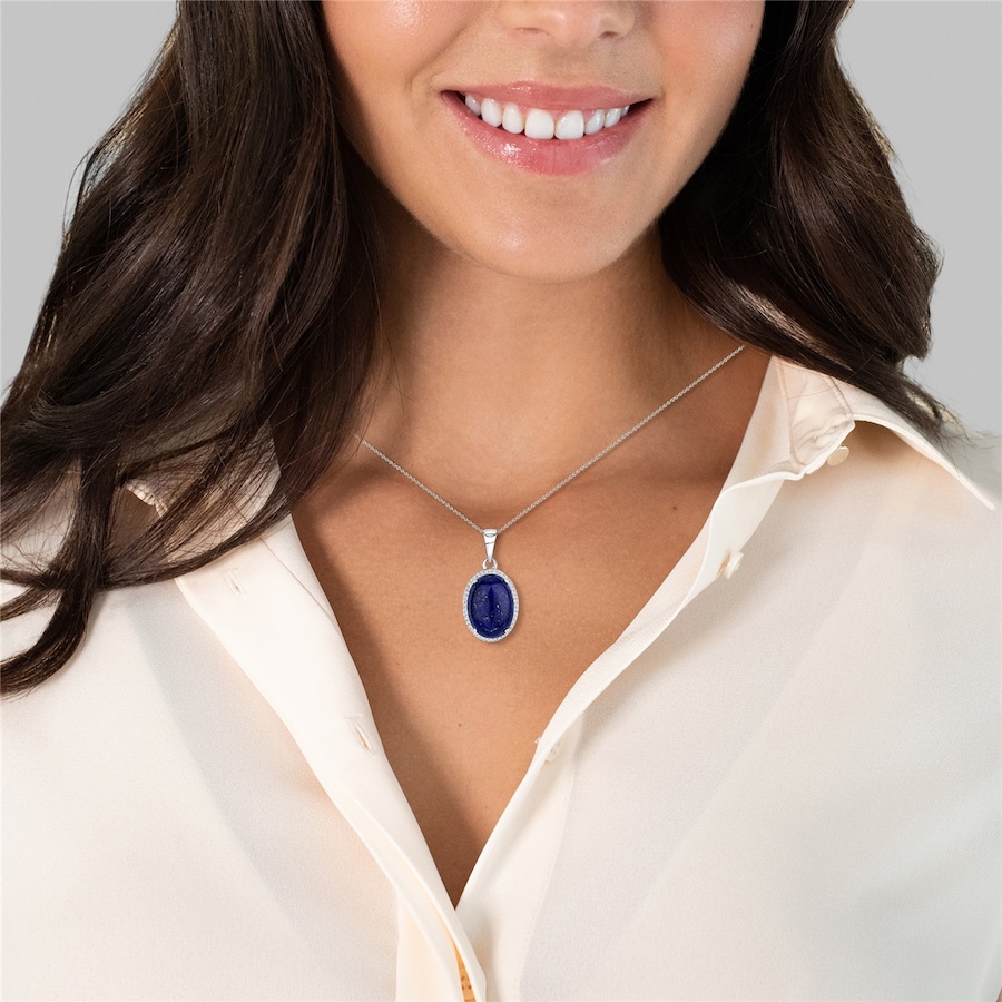 Rafaela Donata Kette Sterling Silber Chalcedon (gefärbt) in dark Blue Damen