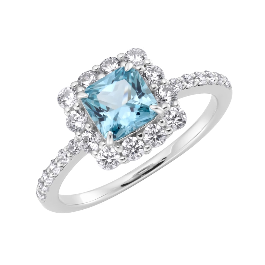 Giorgio Martello Milano Ring Ziersteine, Zirkonia weiß, Silber 925 58 Blau