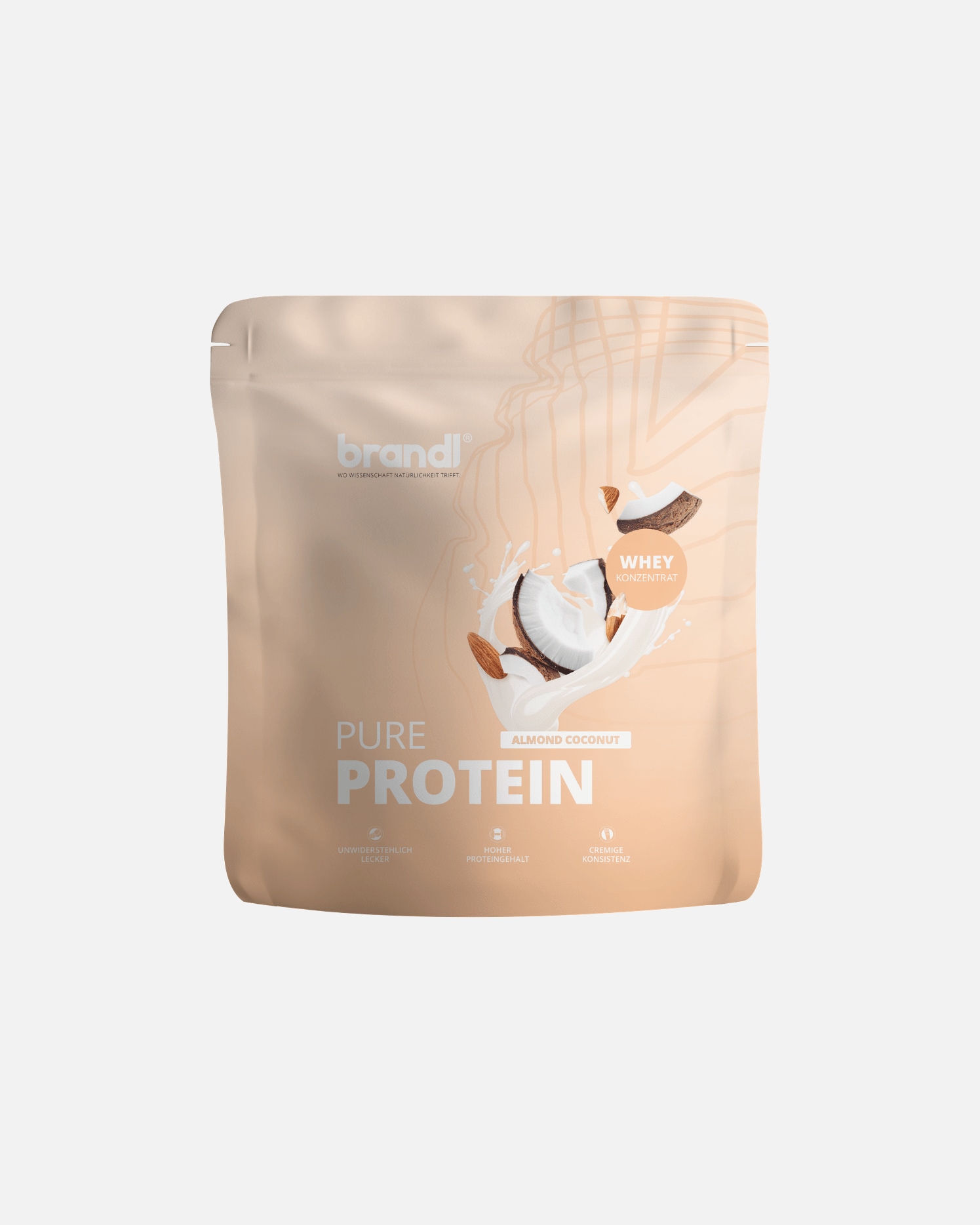 Protein & Shakes für Unisex Brandl Nutrition Proteinpulver aus Whey Almond Coconut