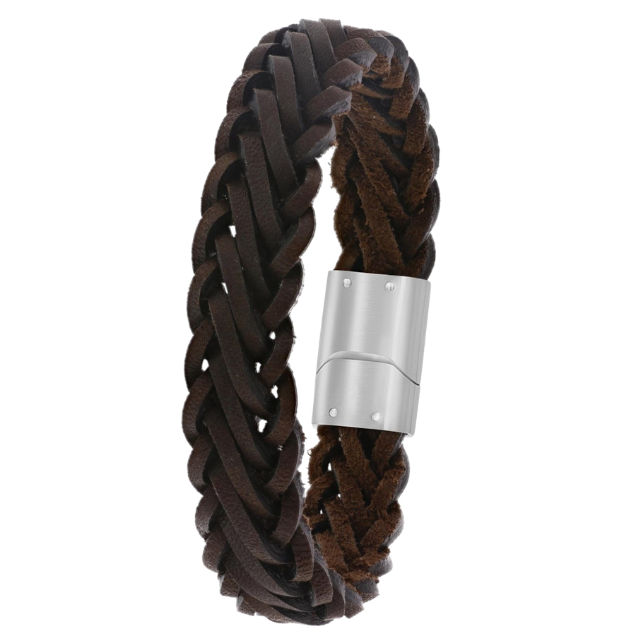 Lucardi Armband Leder Brown Damen