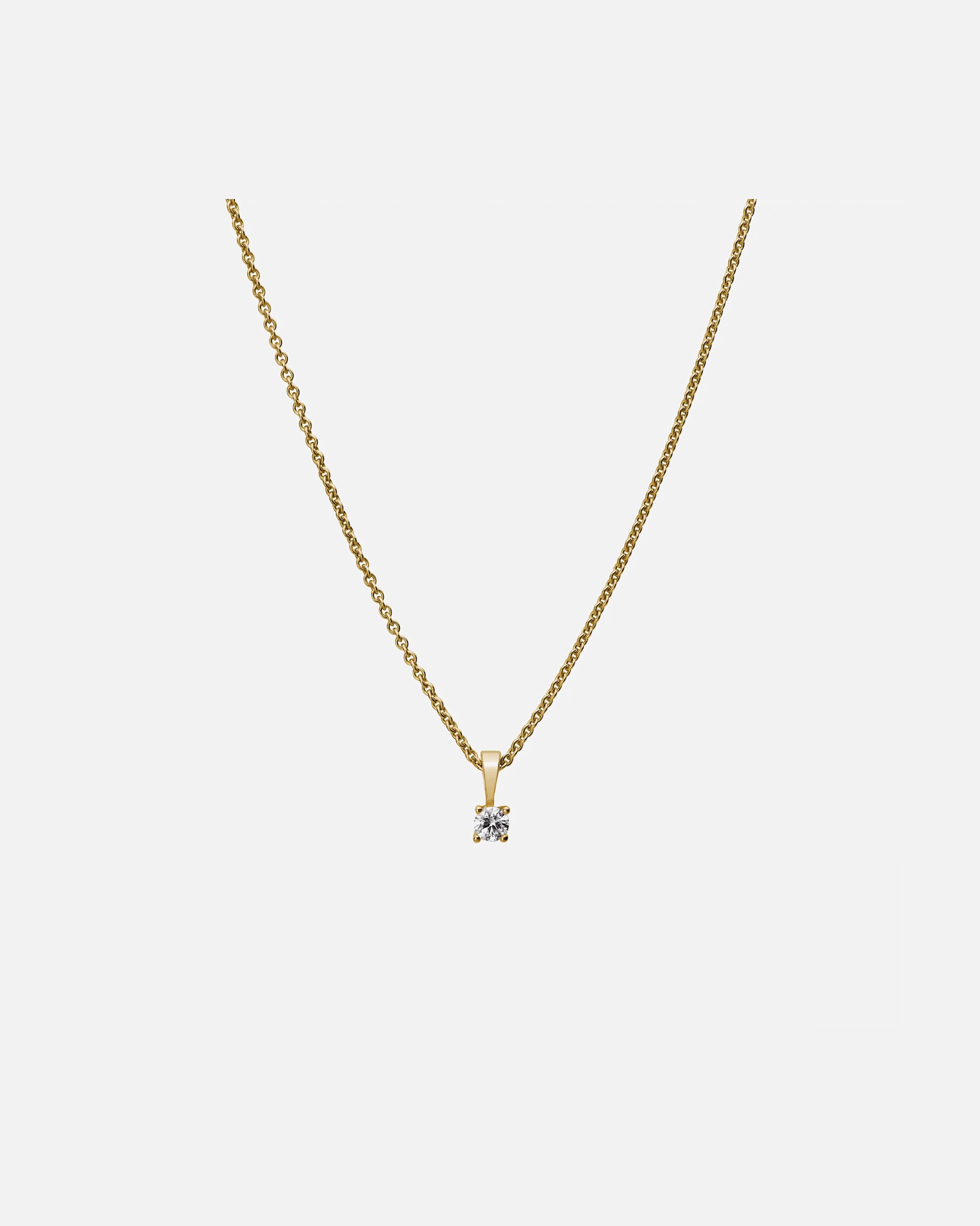 Halskette für Weiblich Lyomi Default Brand Line Anhänger mit Kette 585/- Gold Diamant Lab Grown weiß 0,10ct. weiß