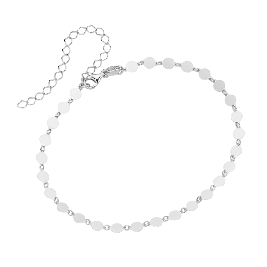 Smart Jewel Fusskette runde Plättchen, Silber 925 28 cm Damen
