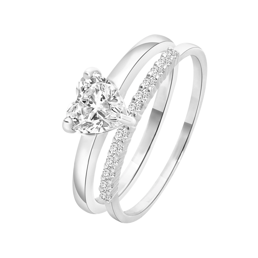 Lucardi Ringe 925 Silber - silbern 58mm Damen