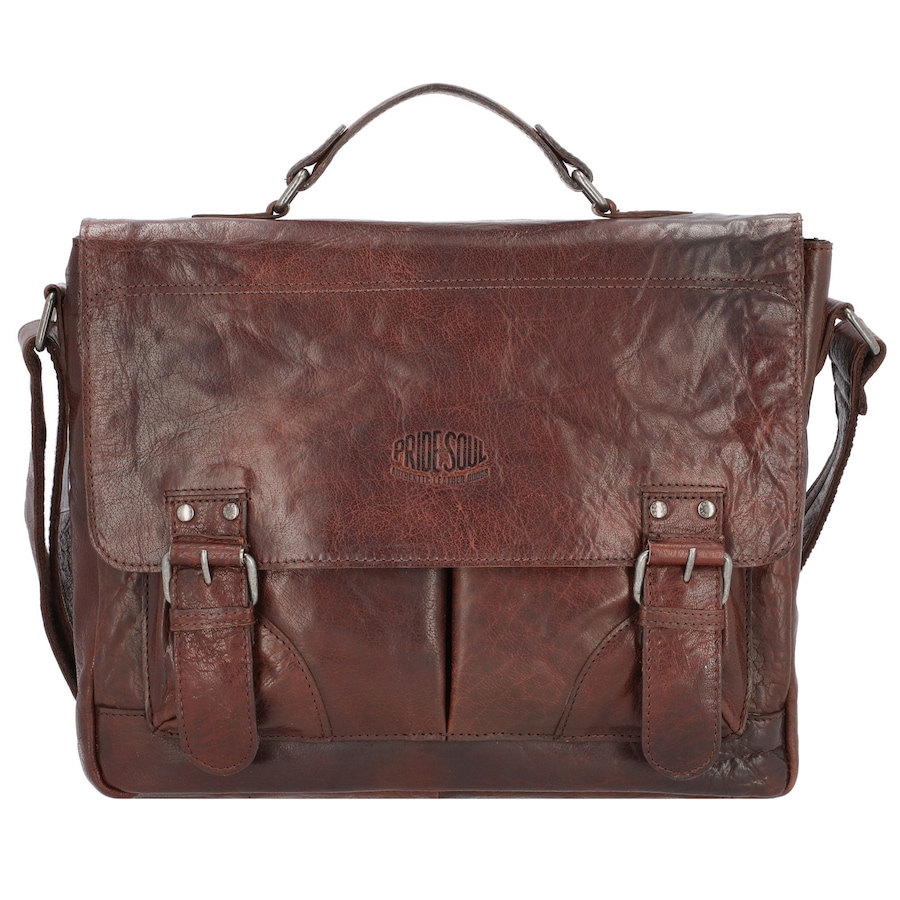 Pride and Soul Baggie Aktentasche Leder 35 cm Laptopfach braun Herren