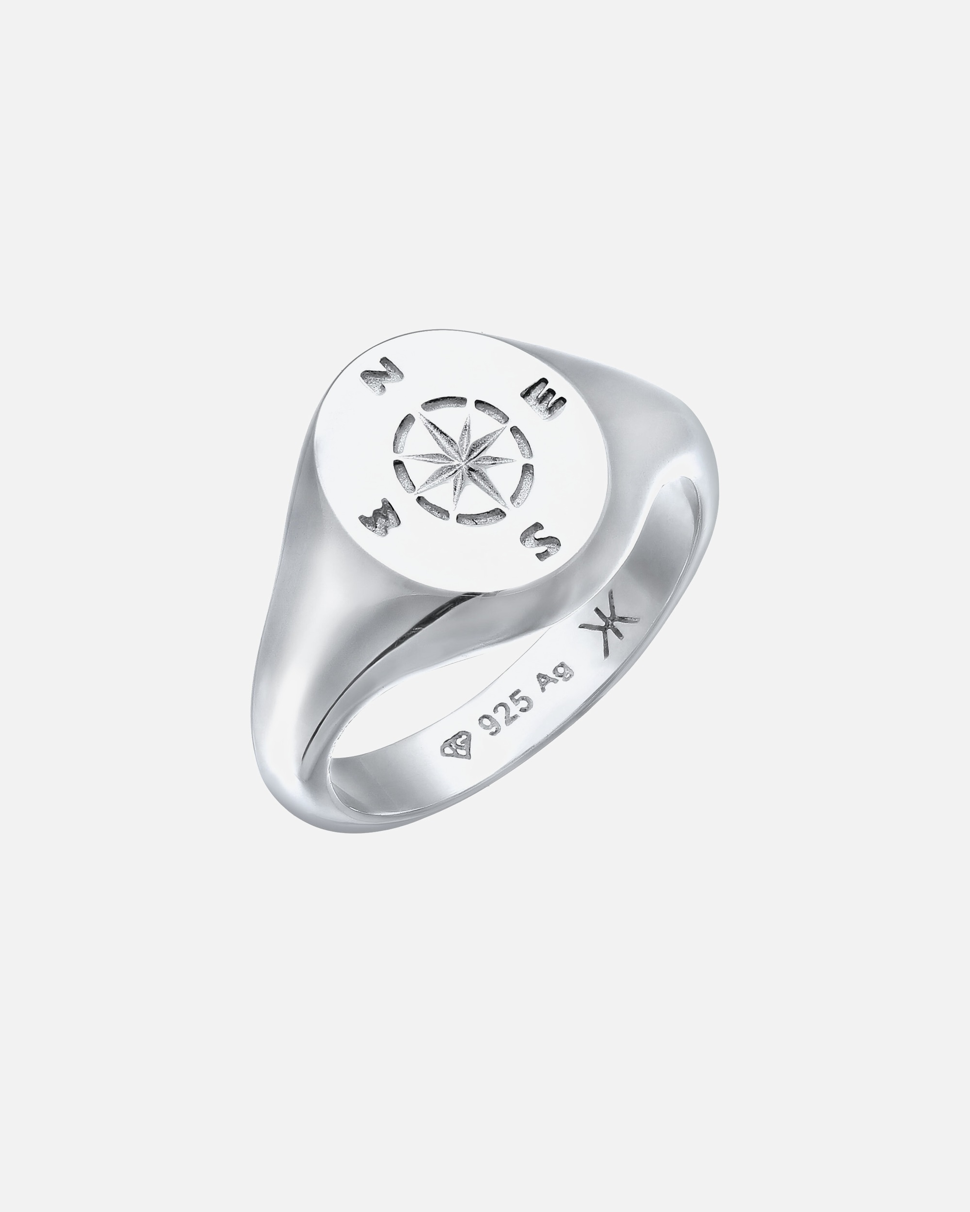 Ring für Männlich KUZZOI Siegelring Kompass 925 Sterling Silber 60