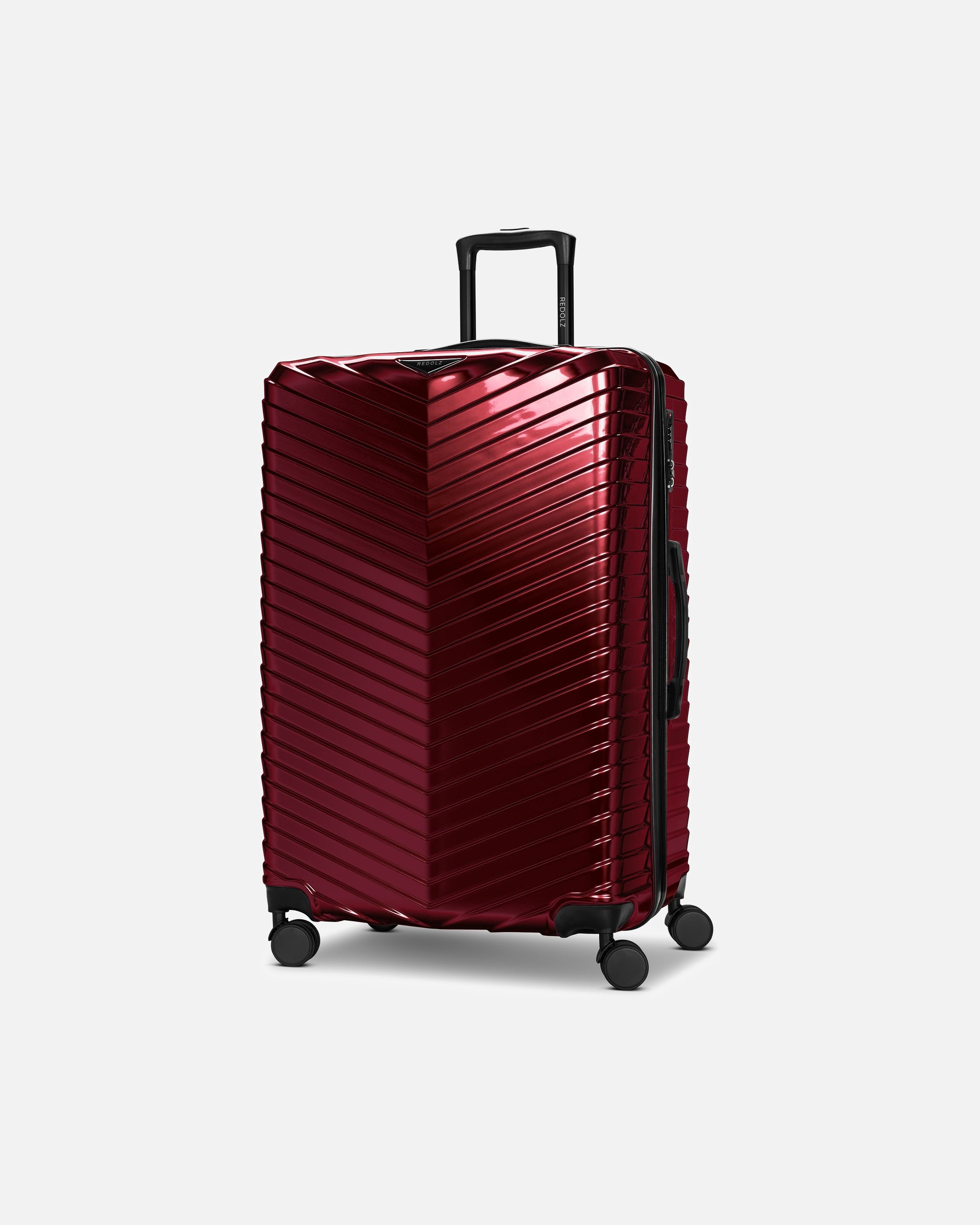 Koffer für Männlich Redolz Essentials 18 4 Rollen Trolley 76 cm mit Dehnfalte metallic-red shiny